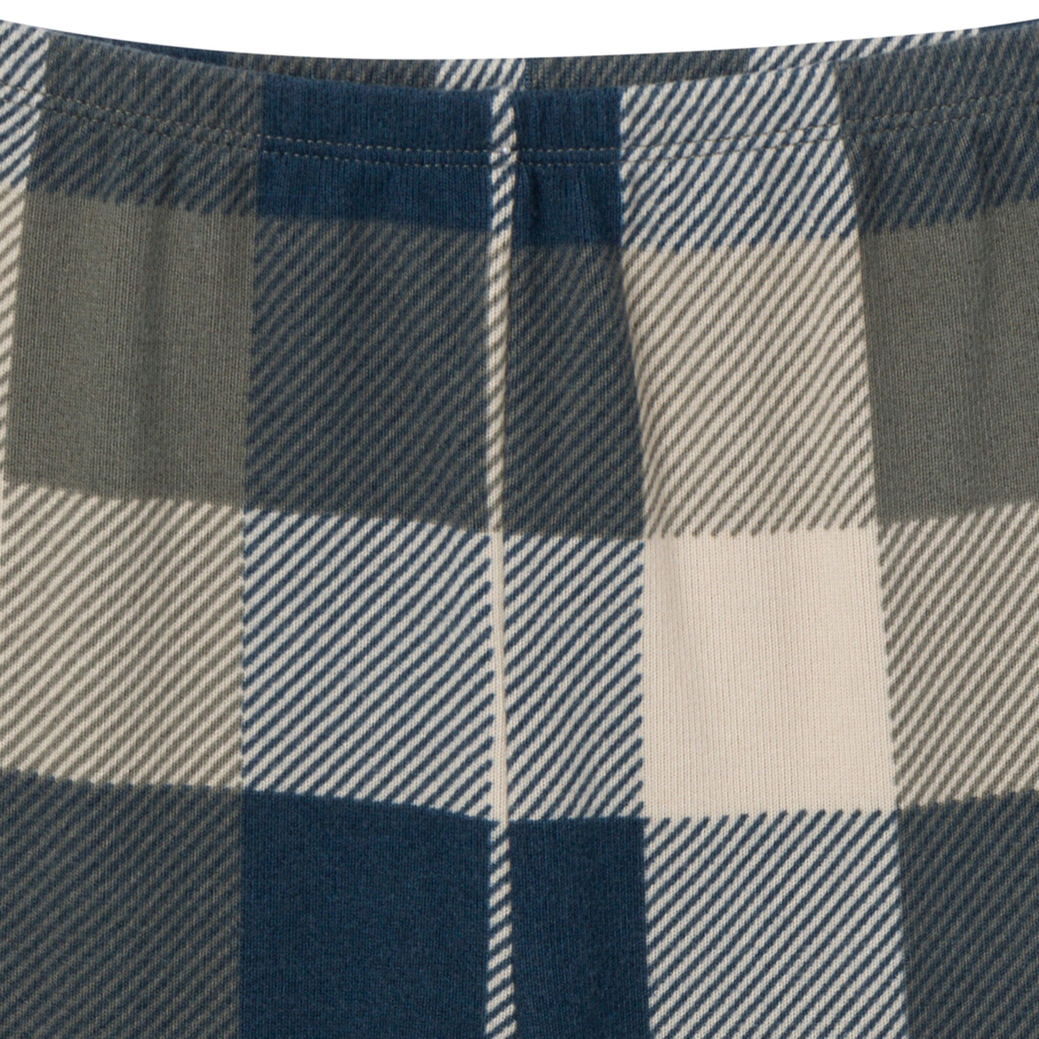 2-Piece Infant & Toddler Boys Dark Green Plaid Hacci Pajama Set - Image 8