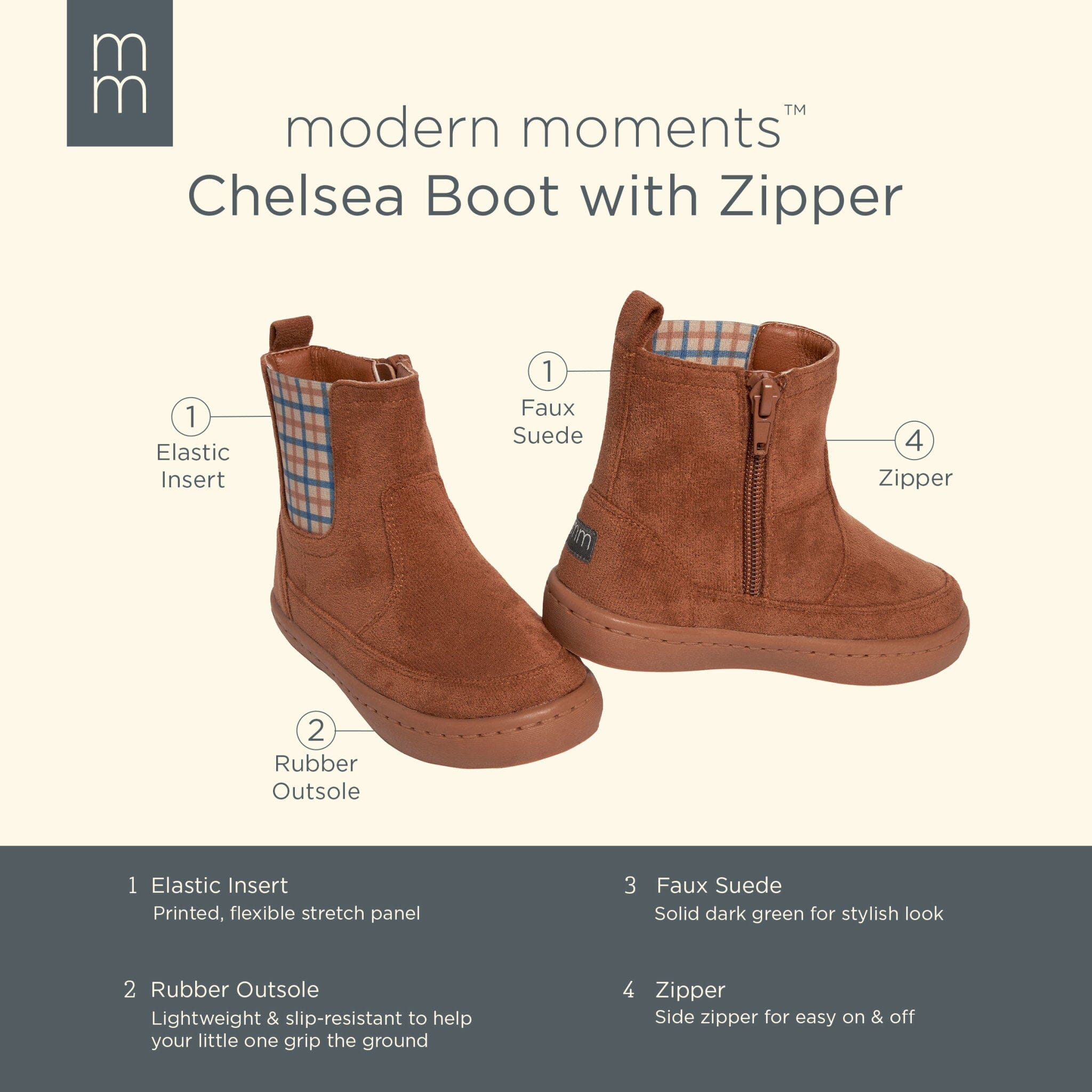 Infant & Toddler Boys Light Medium Brown Chelsea Boot - Image 7