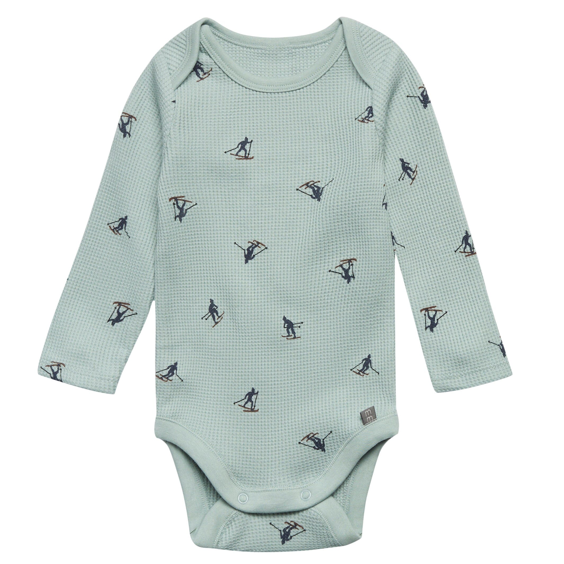 2-Piece Baby Neutral Blue Skier Bodysuit and Pant Set - Image 2