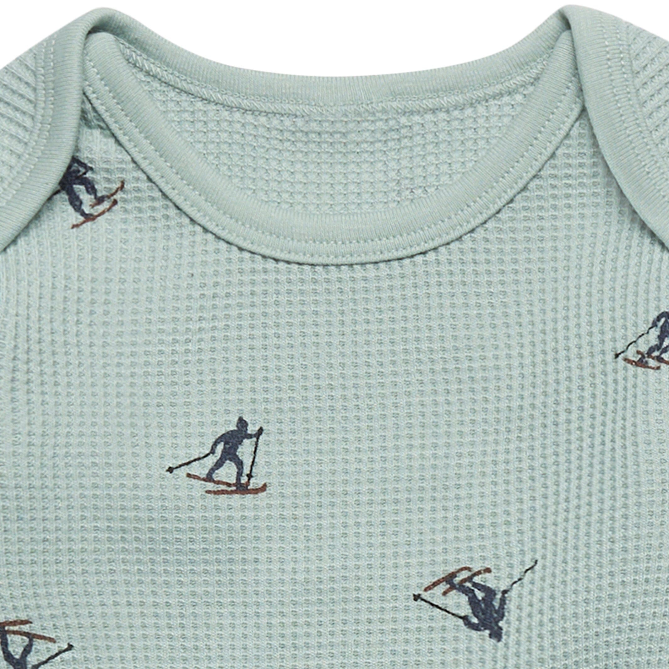 2-Piece Baby Neutral Blue Skier Bodysuit and Pant Set - Image 3
