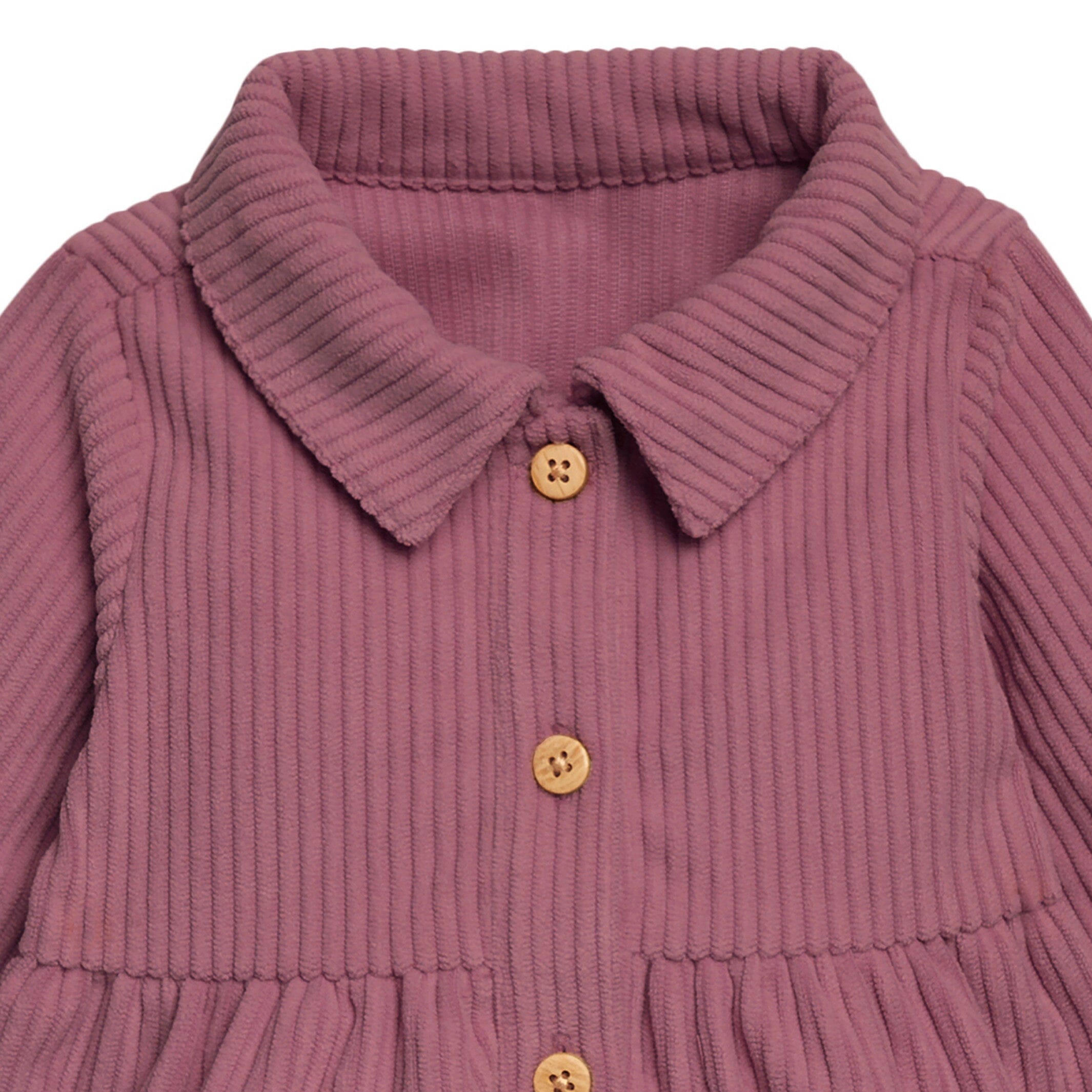 2-Piece Baby Girls Wine Corduroy Dress Set - Image 3