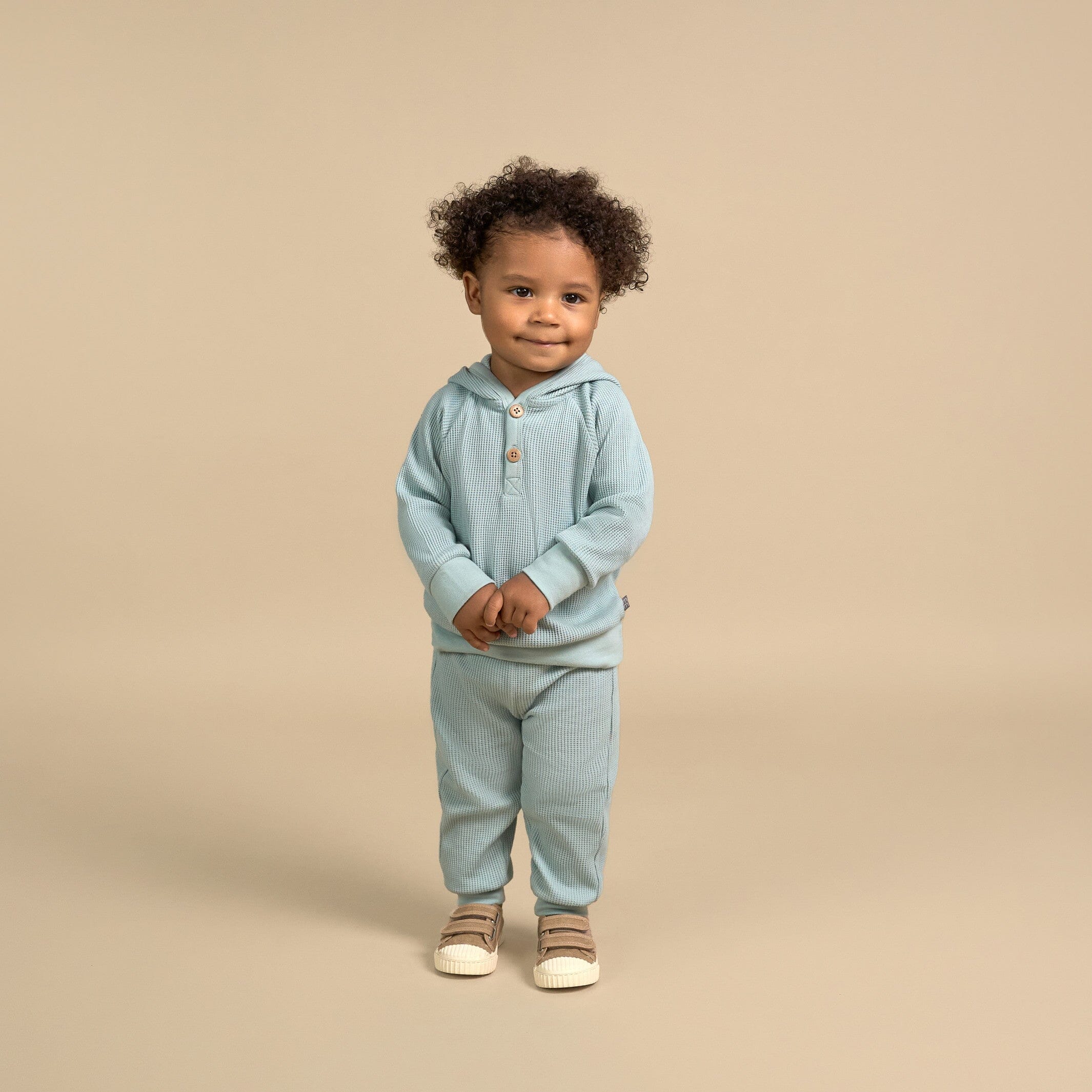 2-Piece Baby Neutral Medium Sky Hoodie and Pant Set - Image 2