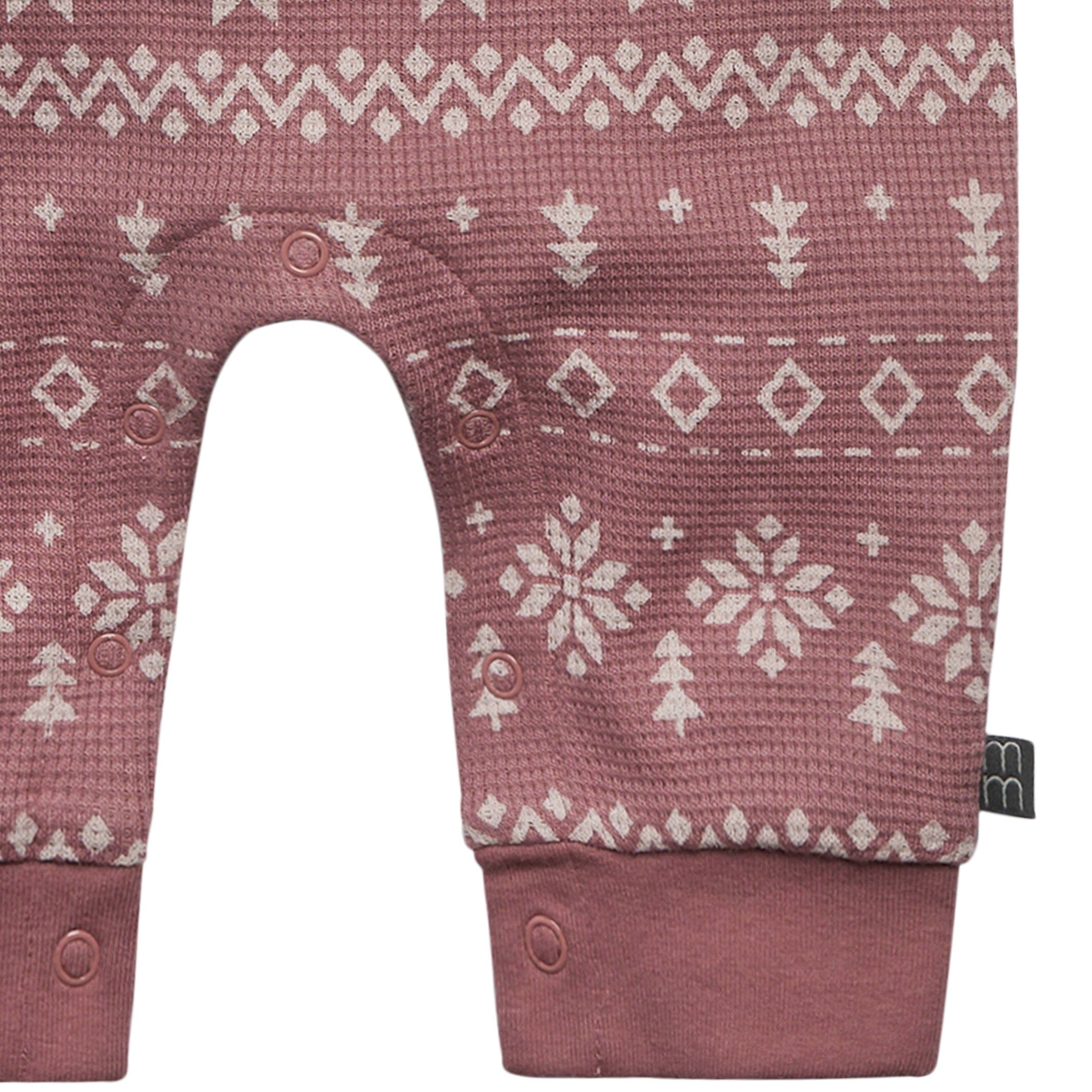 Baby Girls Rose Fair Isle Waffle Romper - Image 5