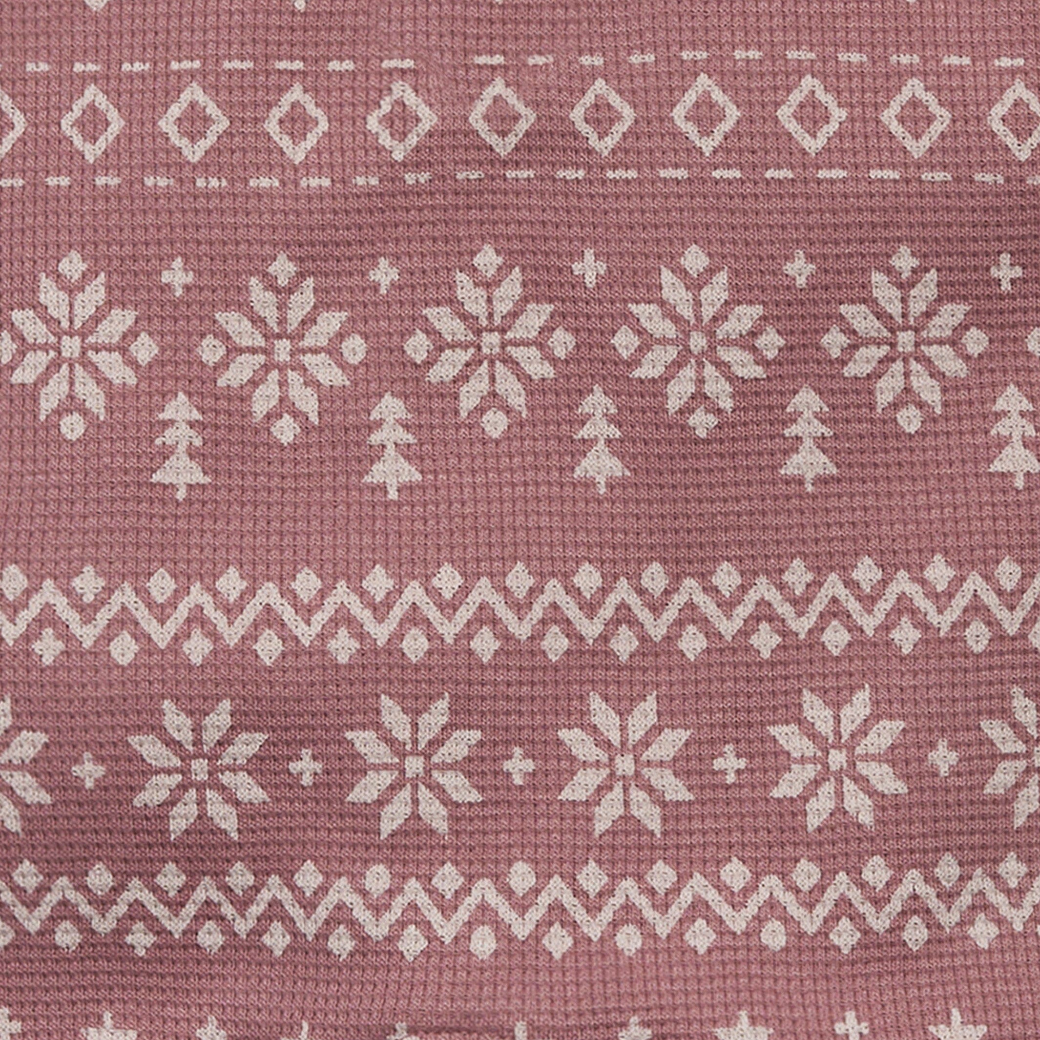 Baby Girls Rose Fair Isle Waffle Romper - Image 6
