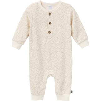 Baby Girls Ivory Ditsy Floral Waffle Slouch Romper