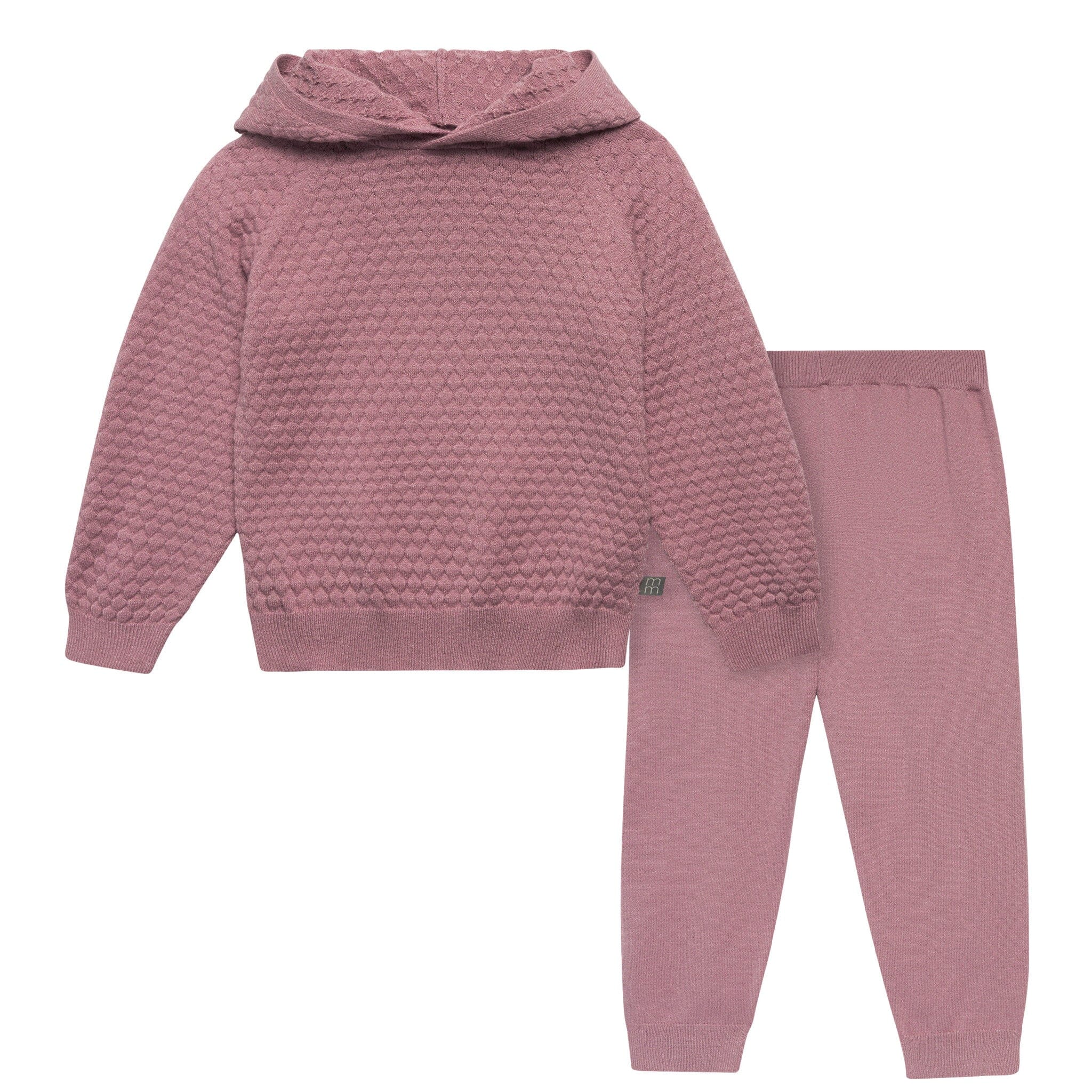 2-Piece Infant & Toddler Girls Rose Sweater Knit Hoodie Viscose Set