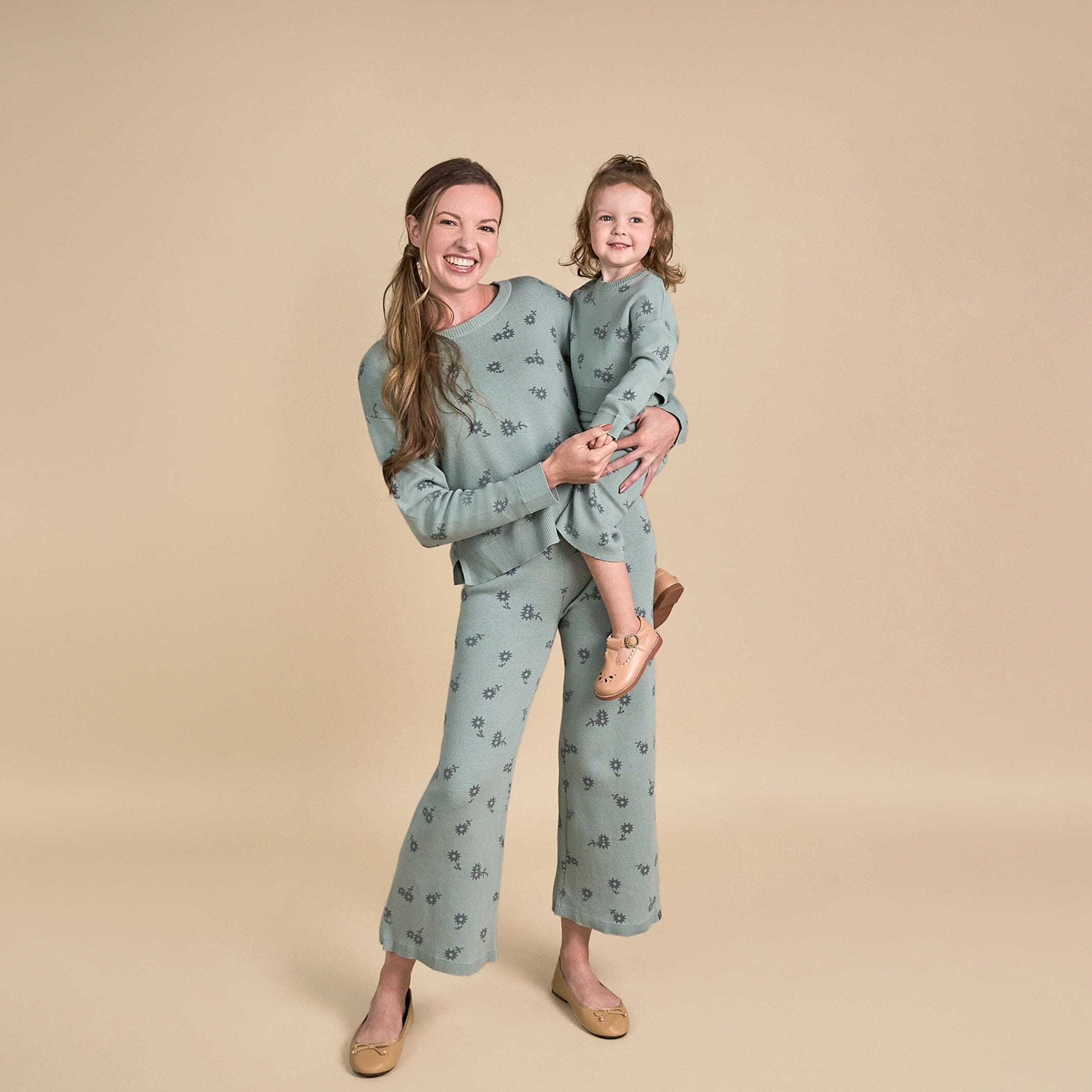 2-Piece Infant & Toddler Girls Medium Sky Daisies Jacquard Sweater Set - Image 3