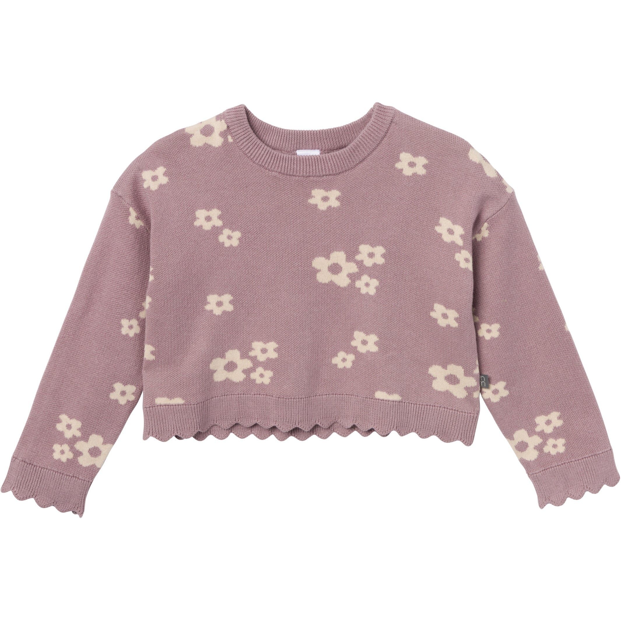 2-Piece Infant & Toddler Girls Medium Lilac Cluster Jacquard Sweater and Pant Set - Image 4
