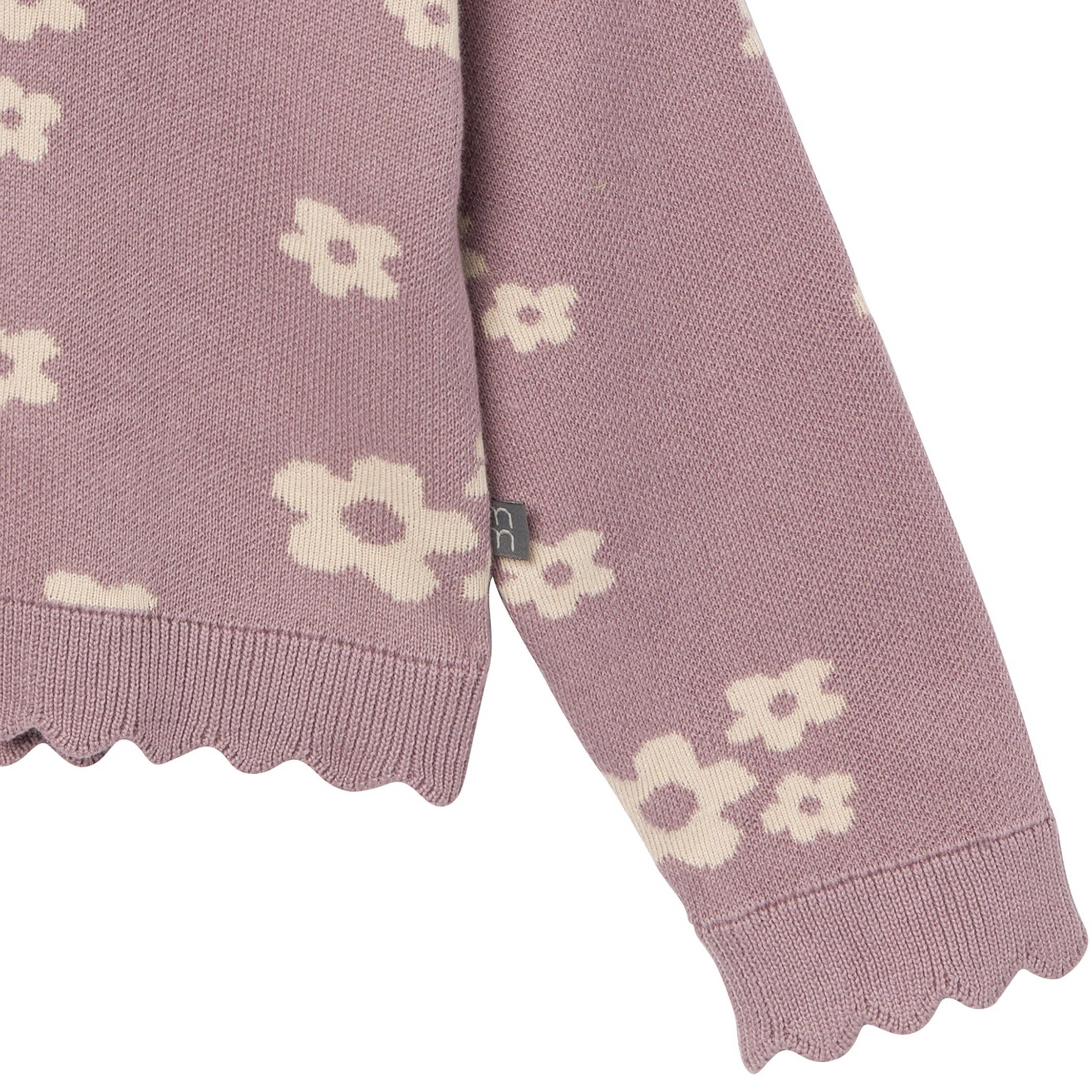 2-Piece Infant & Toddler Girls Medium Lilac Cluster Jacquard Sweater and Pant Set - Image 5