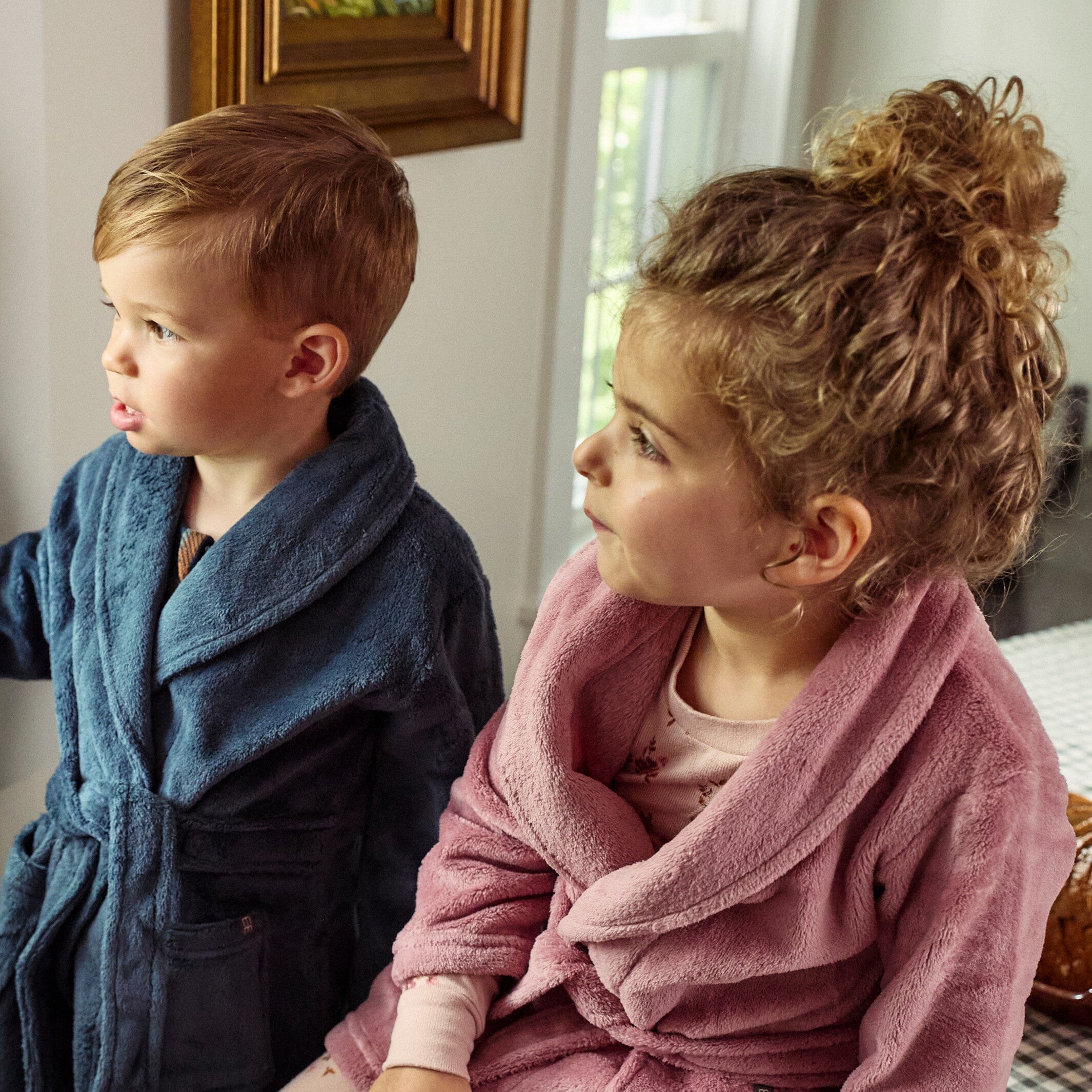 Embroidered Infant & Toddler Girls Rose Shawl Collar Robe - Image 3