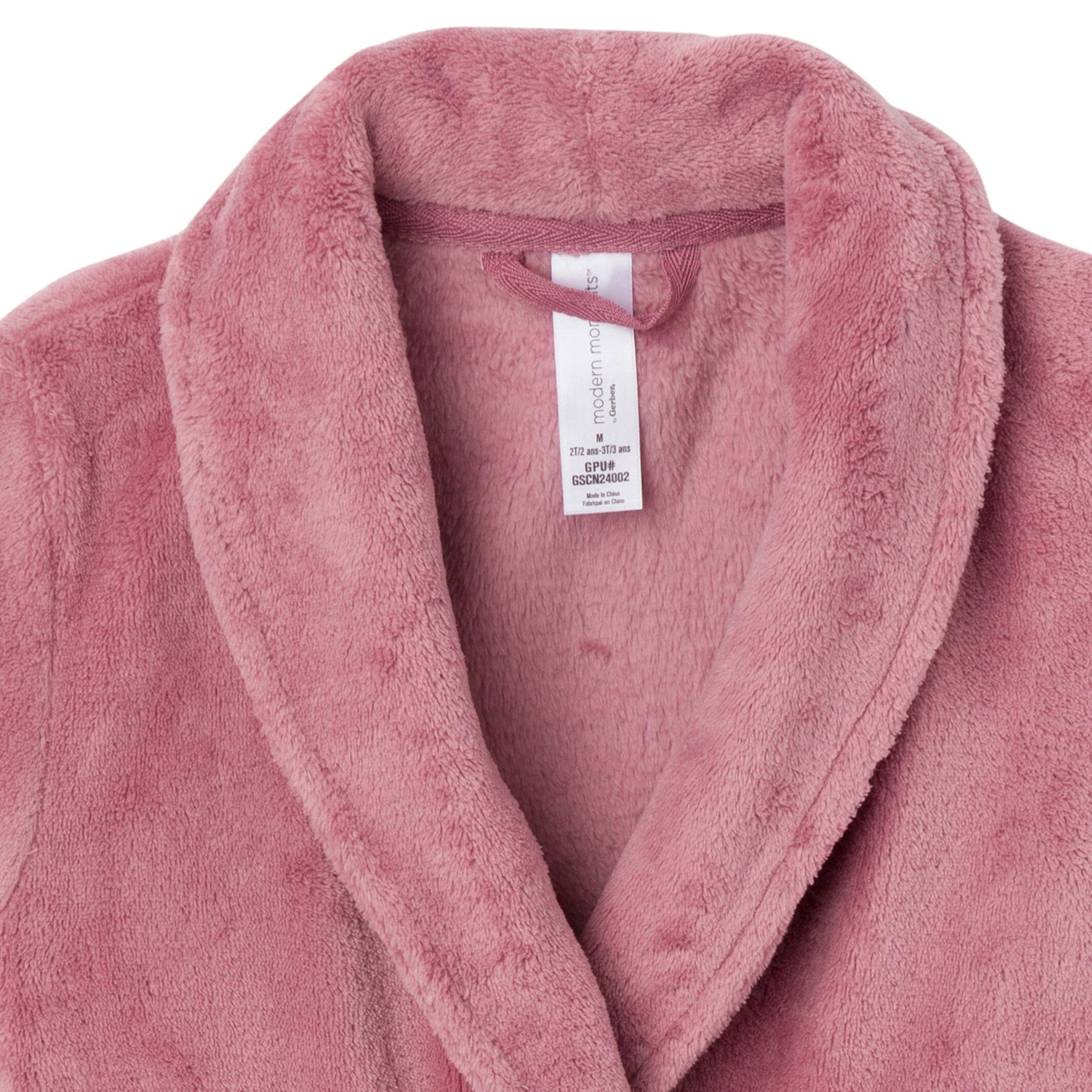 Embroidered Infant & Toddler Girls Rose Shawl Collar Robe - Image 5