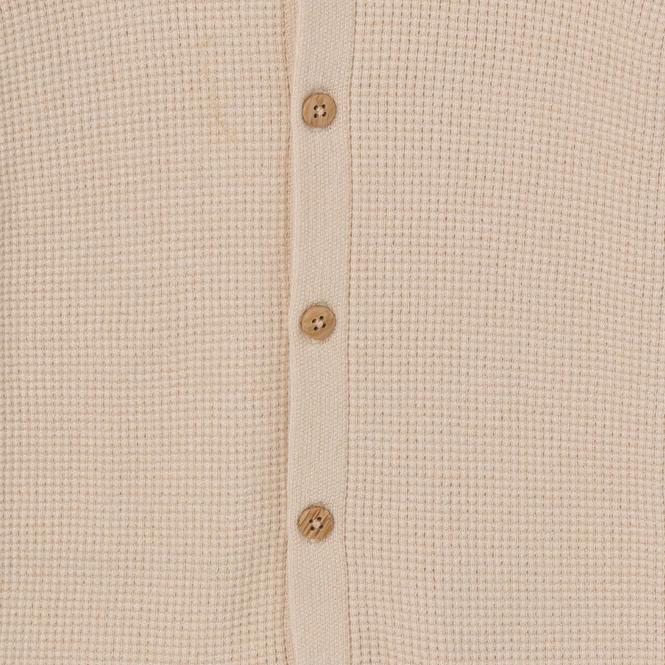 Baby Neutral Beige Hooded Viscose Sweater Romper - Image 4