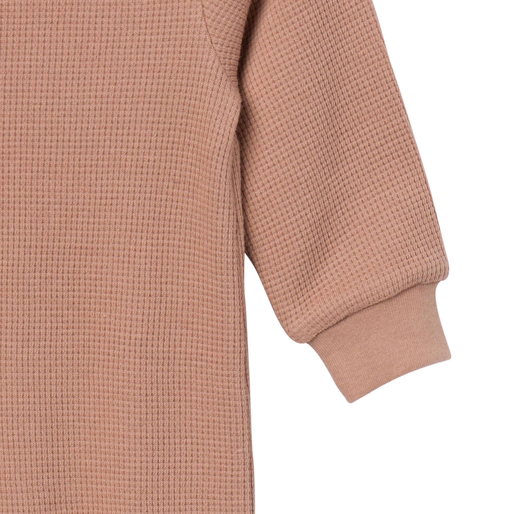 Baby Boys Taupe Waffle Slouch Romper - Image 3