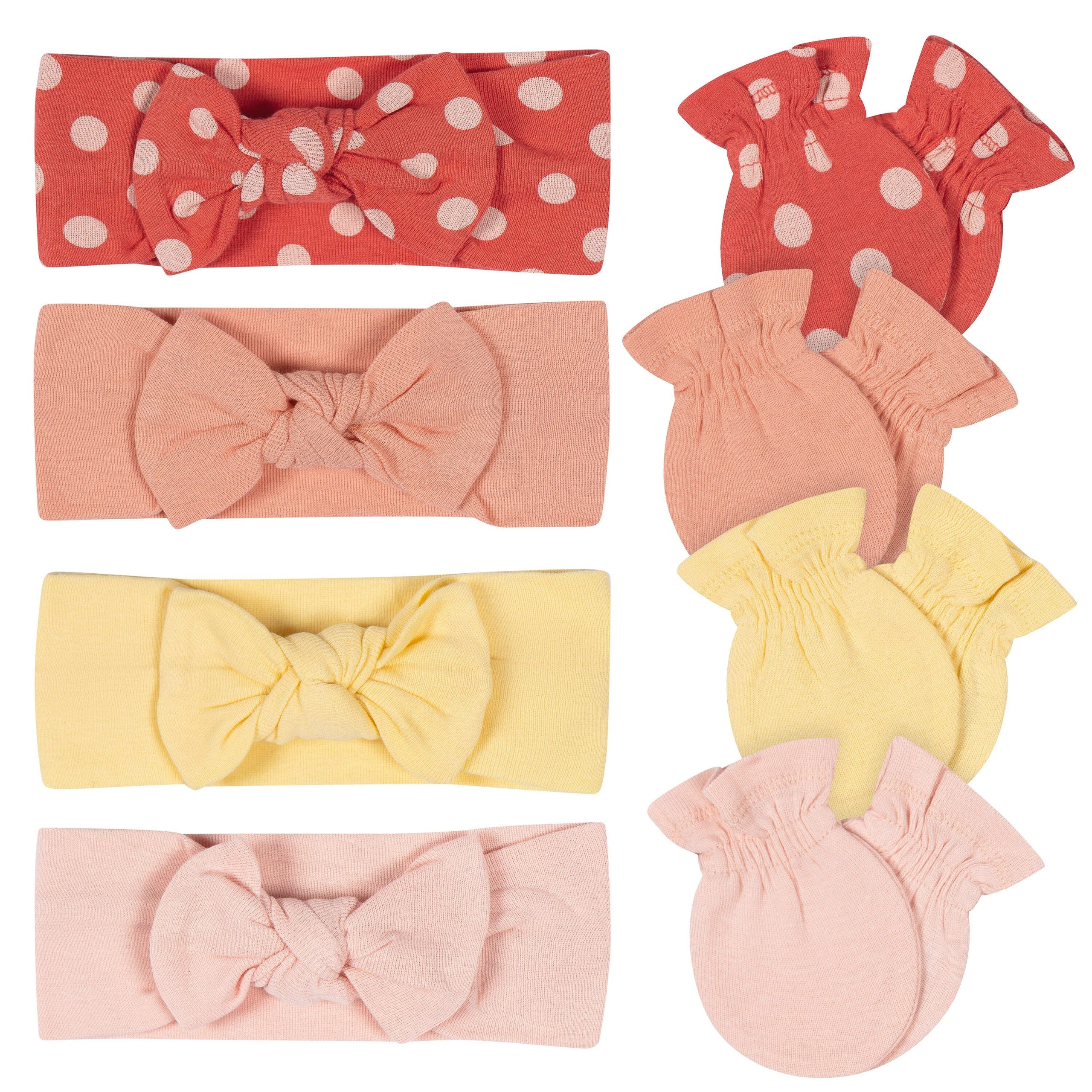 8-Piece Baby Girls Warm Headband & Mitten Set