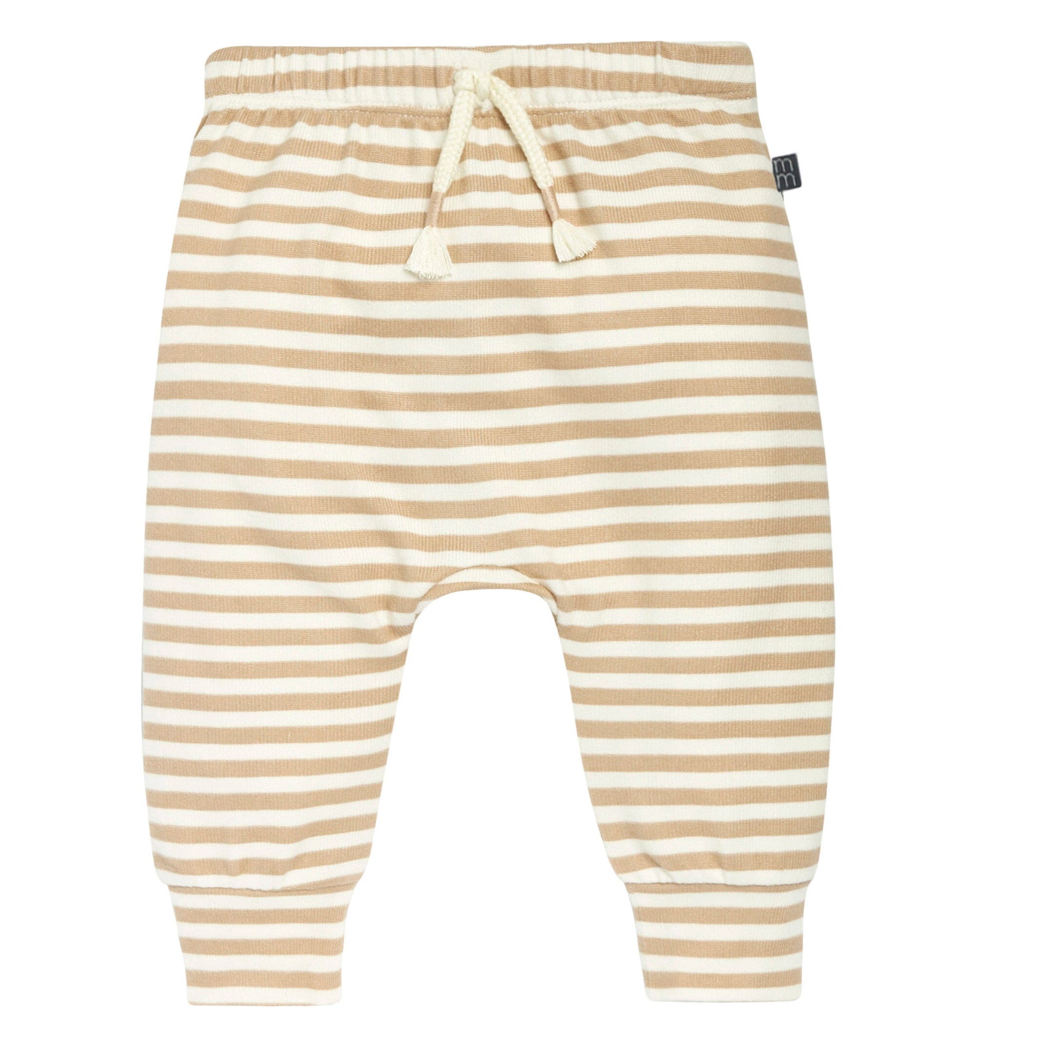 2-Piece Baby Boys Light Tan Stripe Hacci Hooded Top and Joggers Set - Image 5