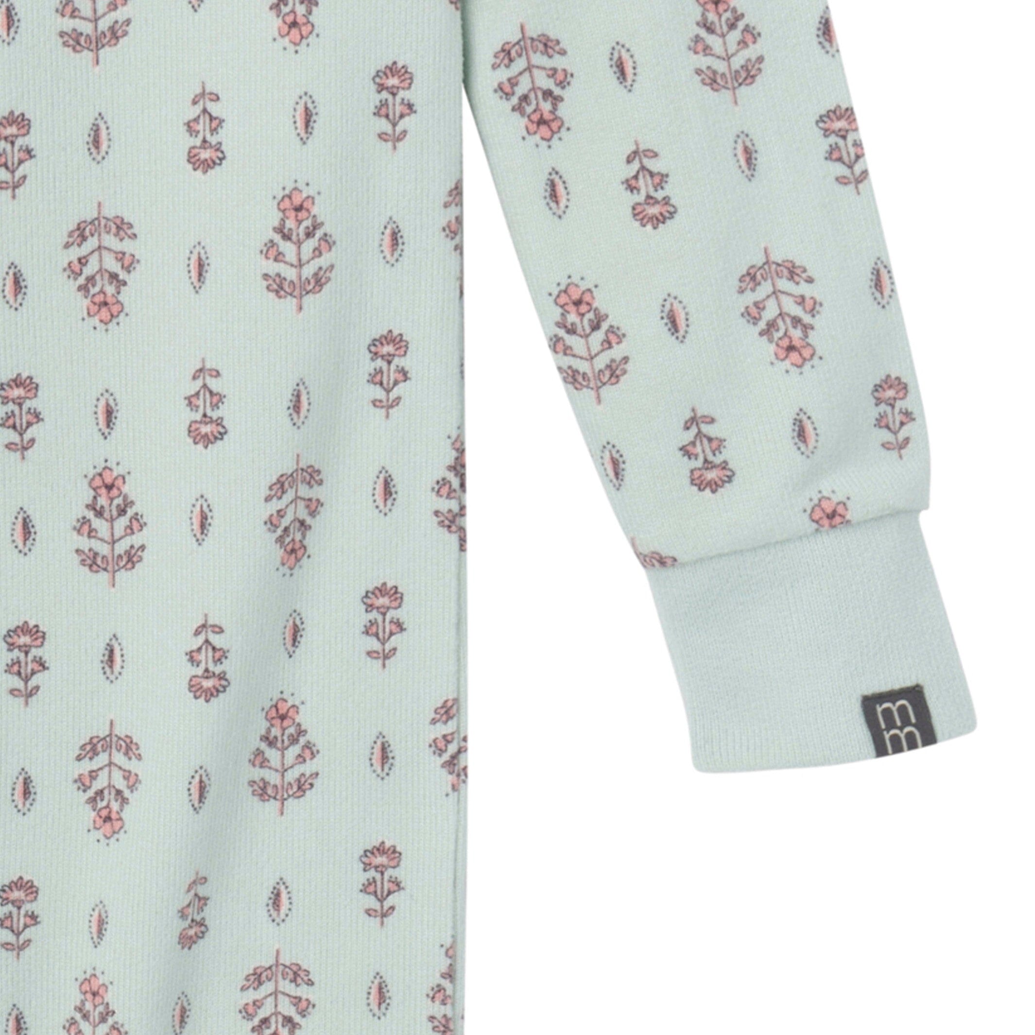 Baby & Toddler Girls Light Green Fleur Hacci Footless Pajamas - Image 5