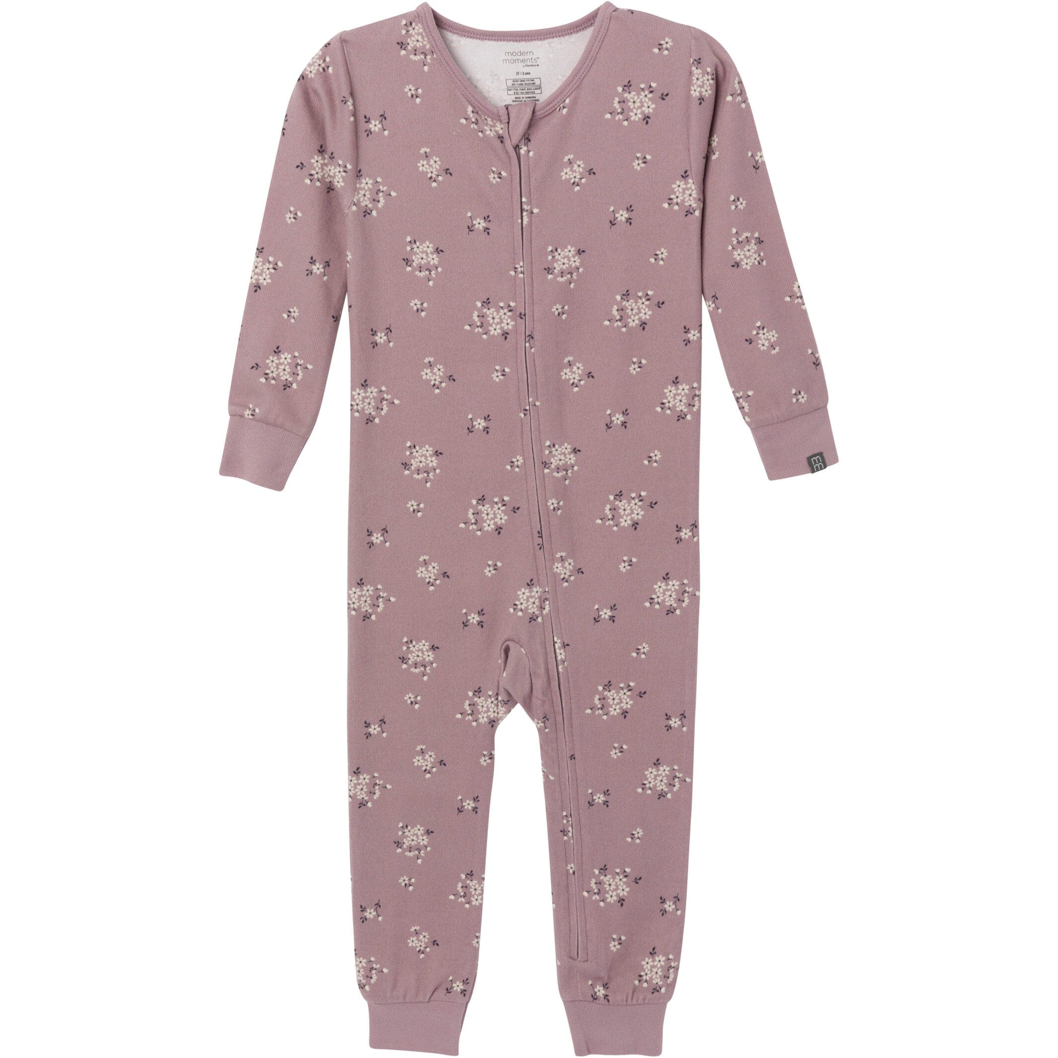 Baby Girls Medium Lilac Posies Hacci Footless Pajamas
