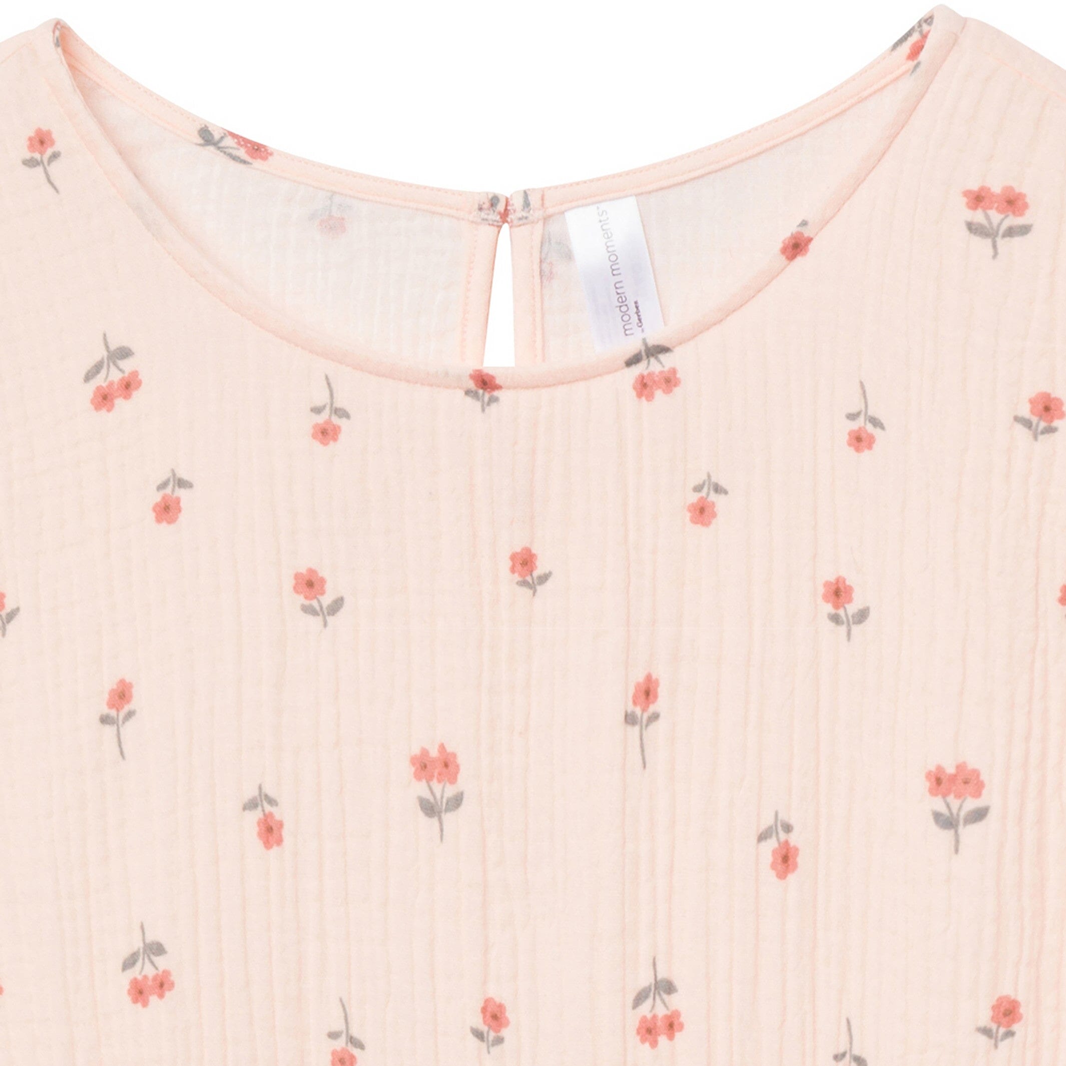 Womens Light Pink Daisies Gauze Dress - Image 6