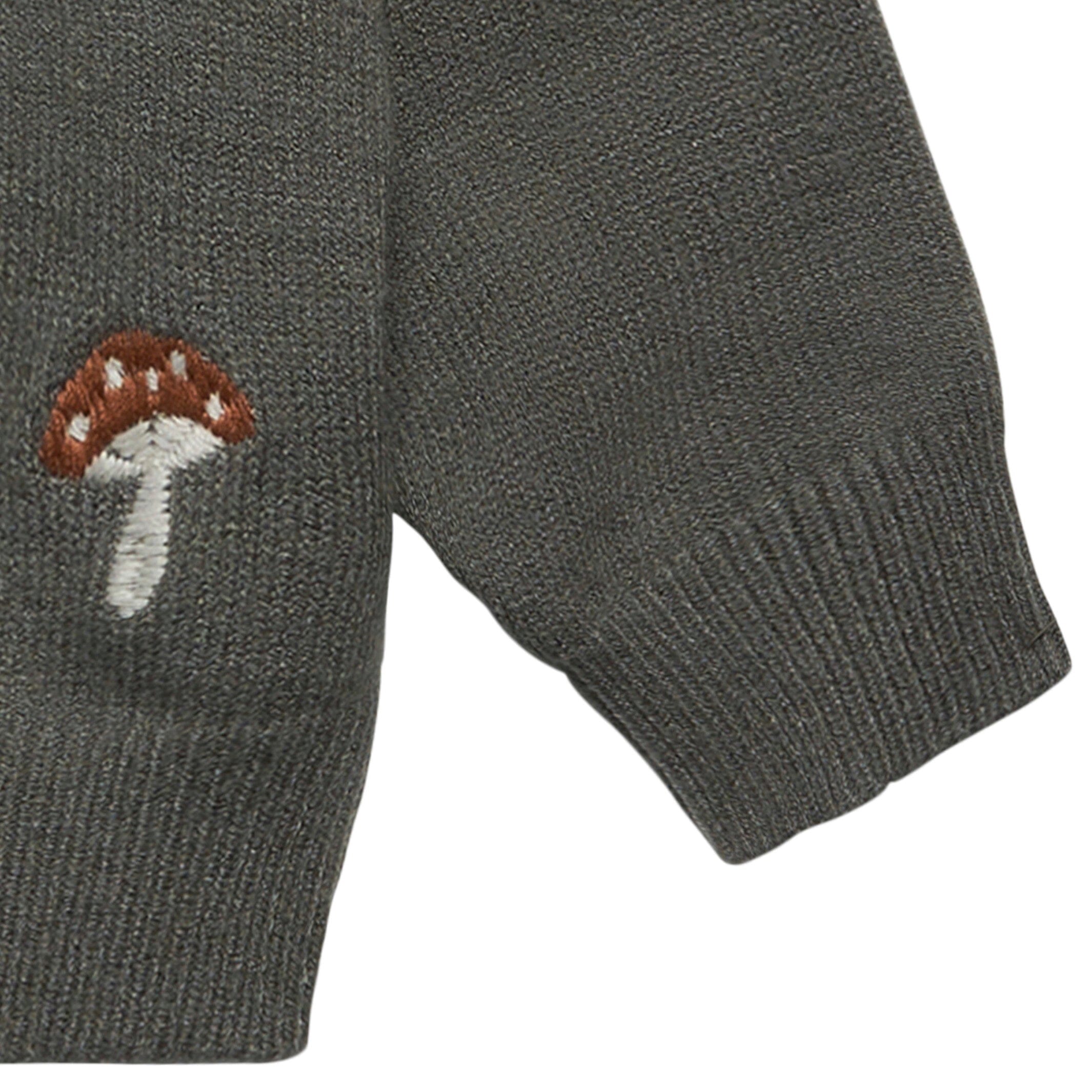 Baby Boys Dark Green Embroidered Mushrooms Viscose Sweater - Image 6
