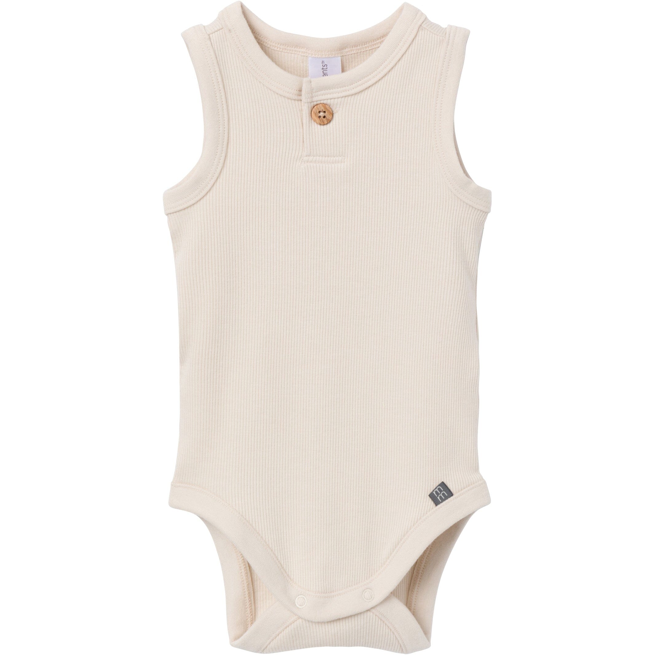 4-Piece Baby Boys Tan & Blue Bodysuits and Shorts Set - Image 3
