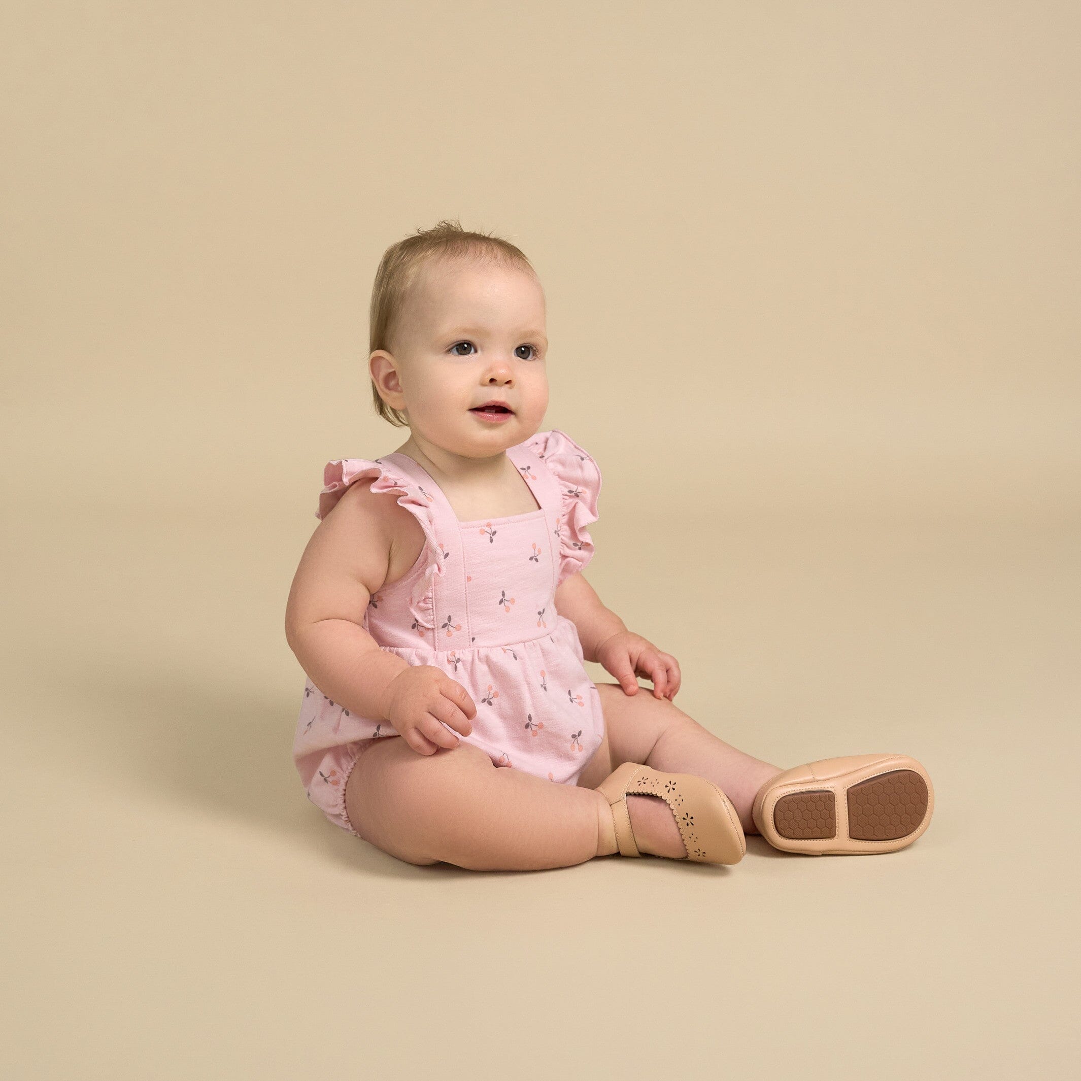 Baby Girls Pink Cherries Romper - Image 2