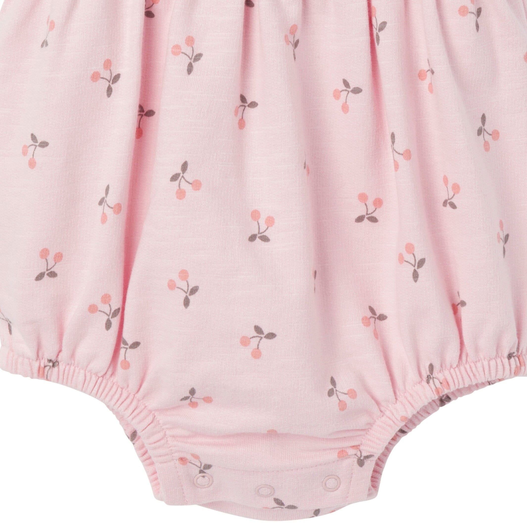 Baby Girls Pink Cherries Romper - Image 6