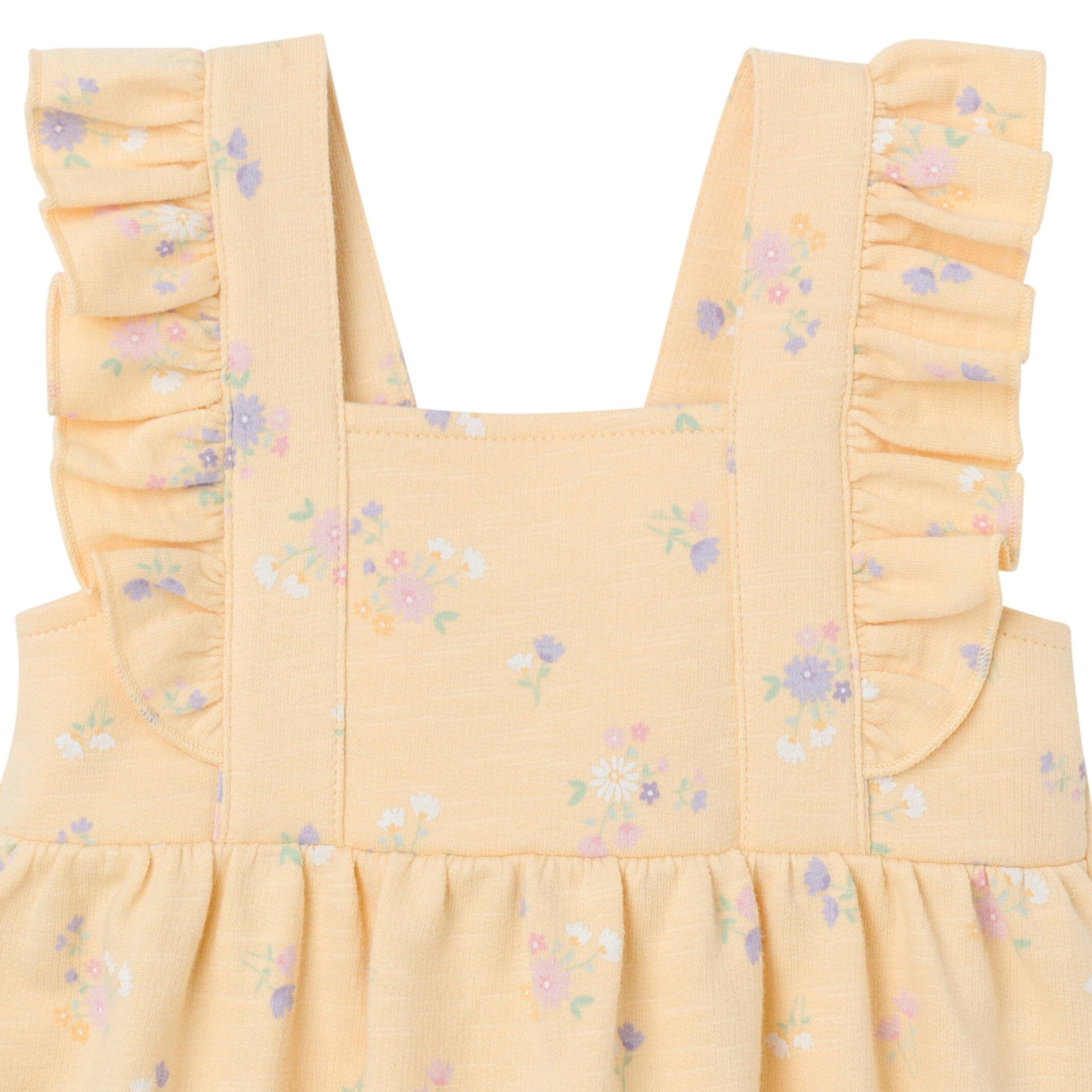 Baby Girls Yellow Floral Romper - Image 2