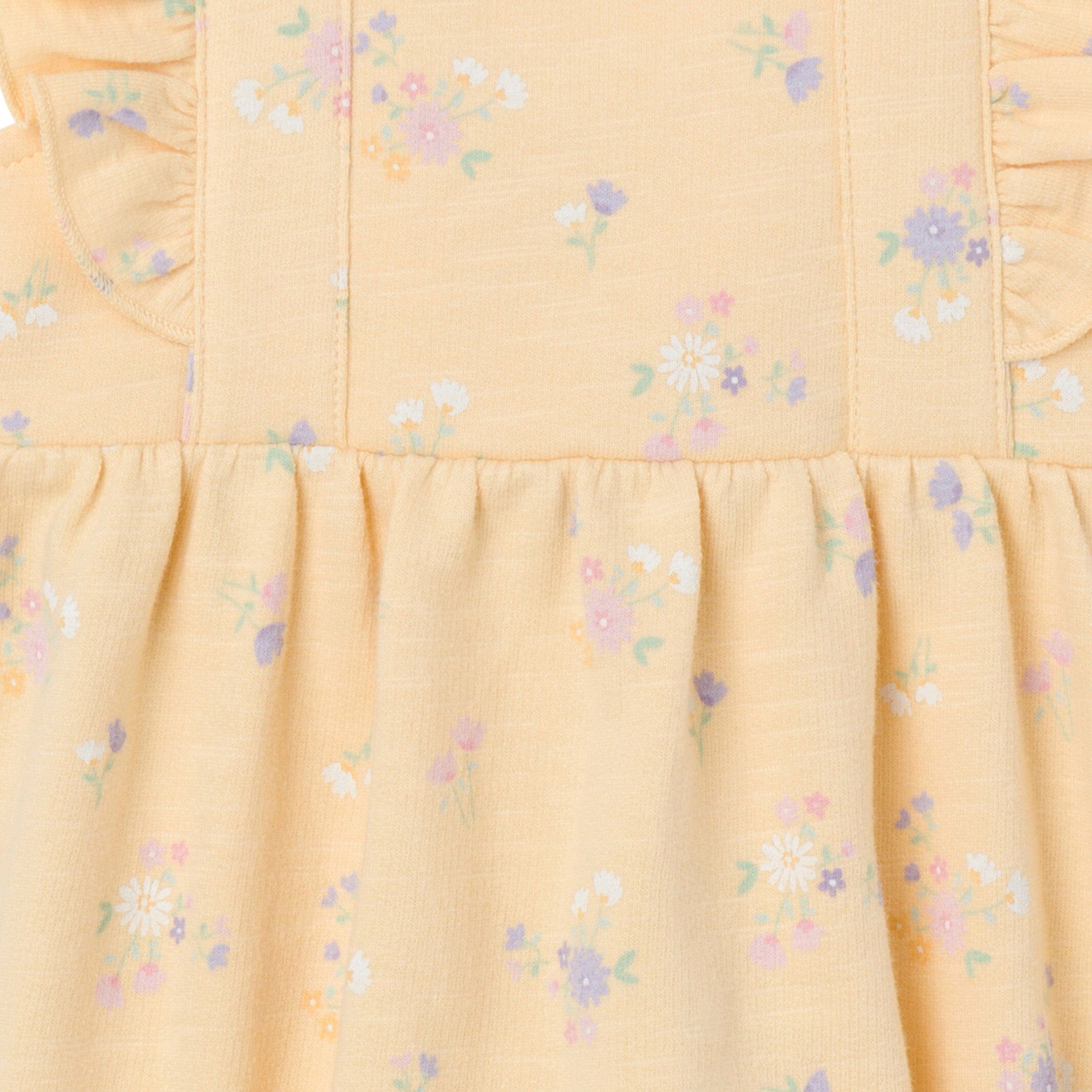 Baby Girls Yellow Floral Romper - Image 3