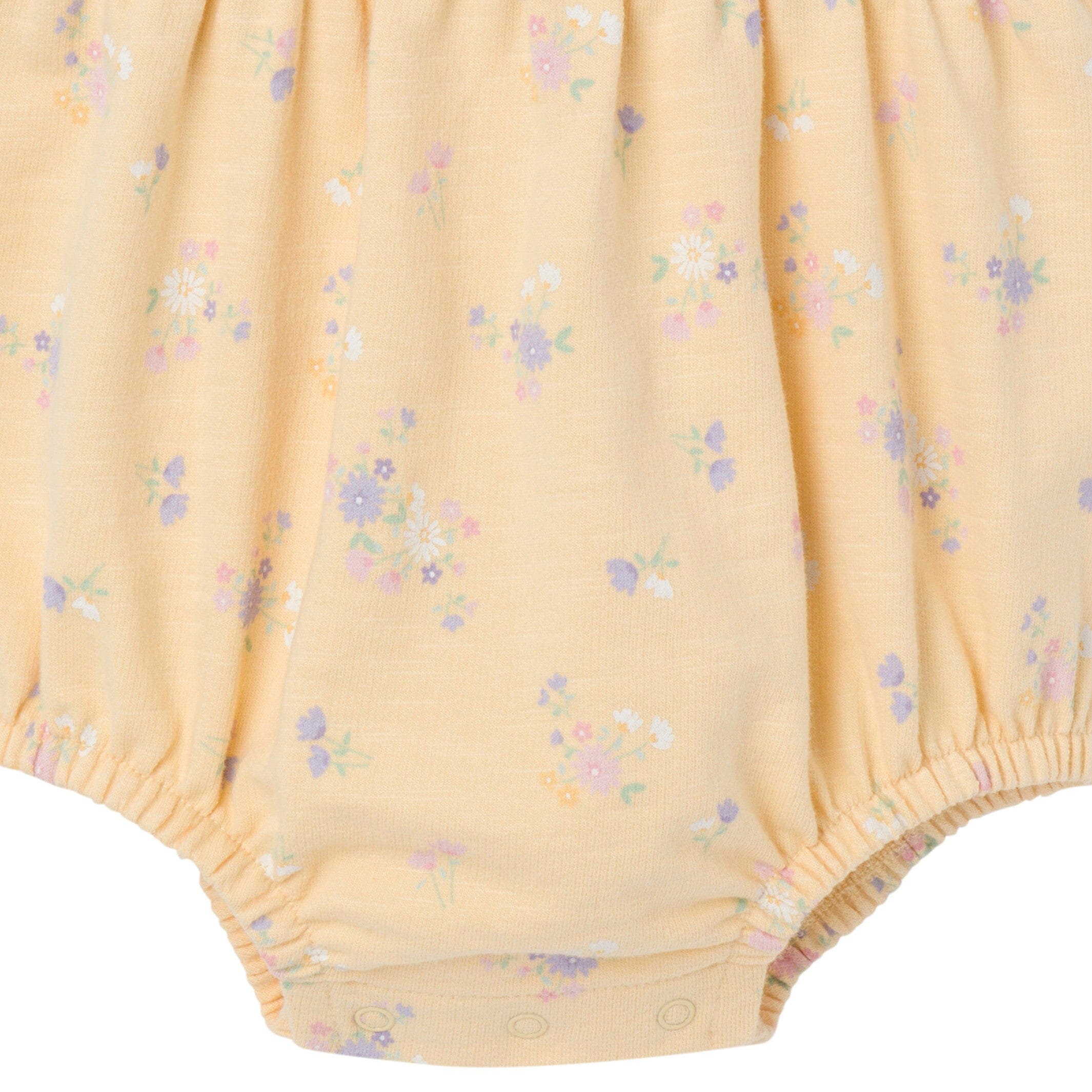Baby Girls Yellow Floral Romper - Image 5