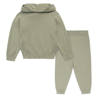 2-Piece Infant & Toddler Girls Medium Green Viscose Sweater Knit Hoodie Set