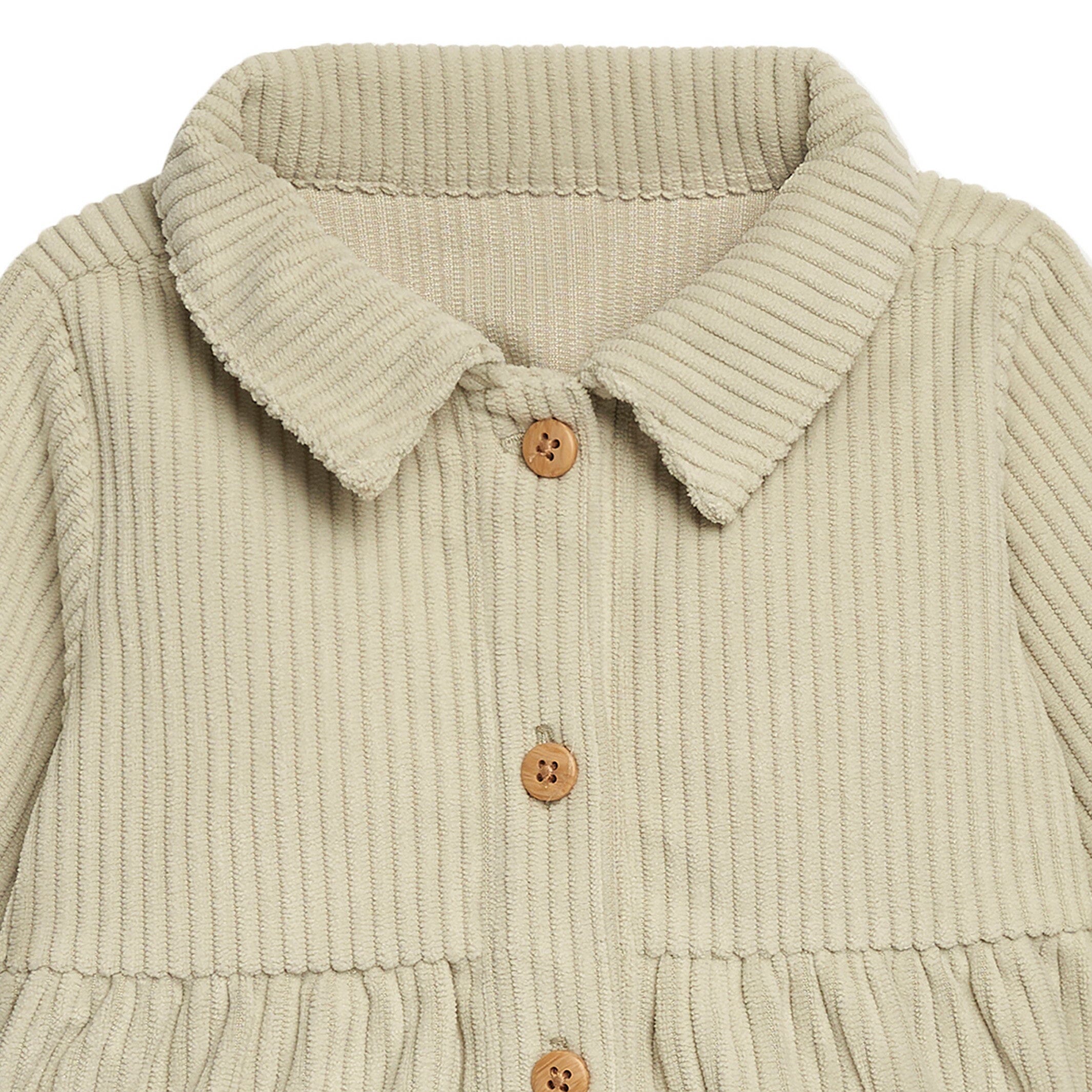 2-Piece Baby Girls Sage Corduroy Dress Set - Image 3