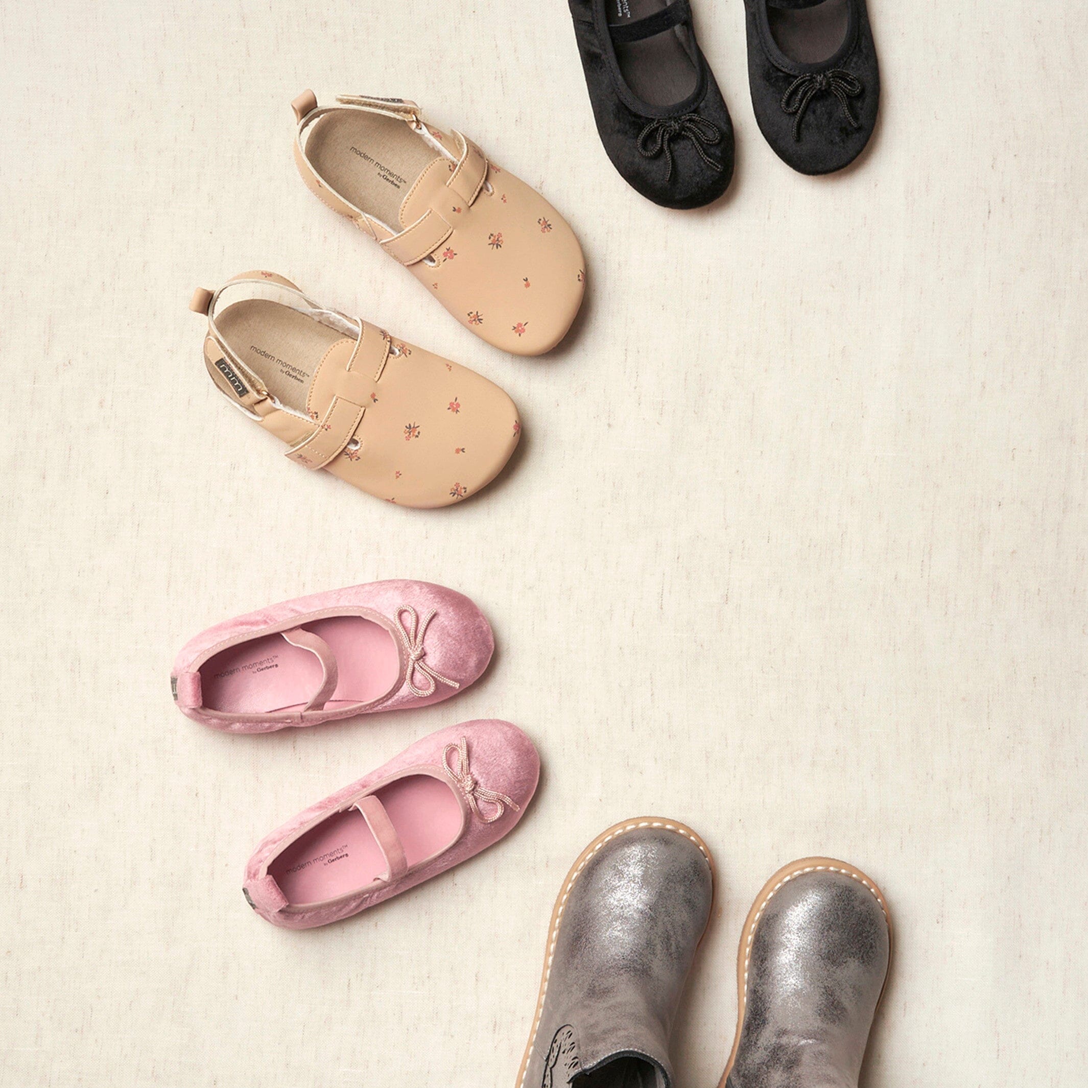 Infant & Toddler Girls Pink Velvet Ballet Flats - Image 5