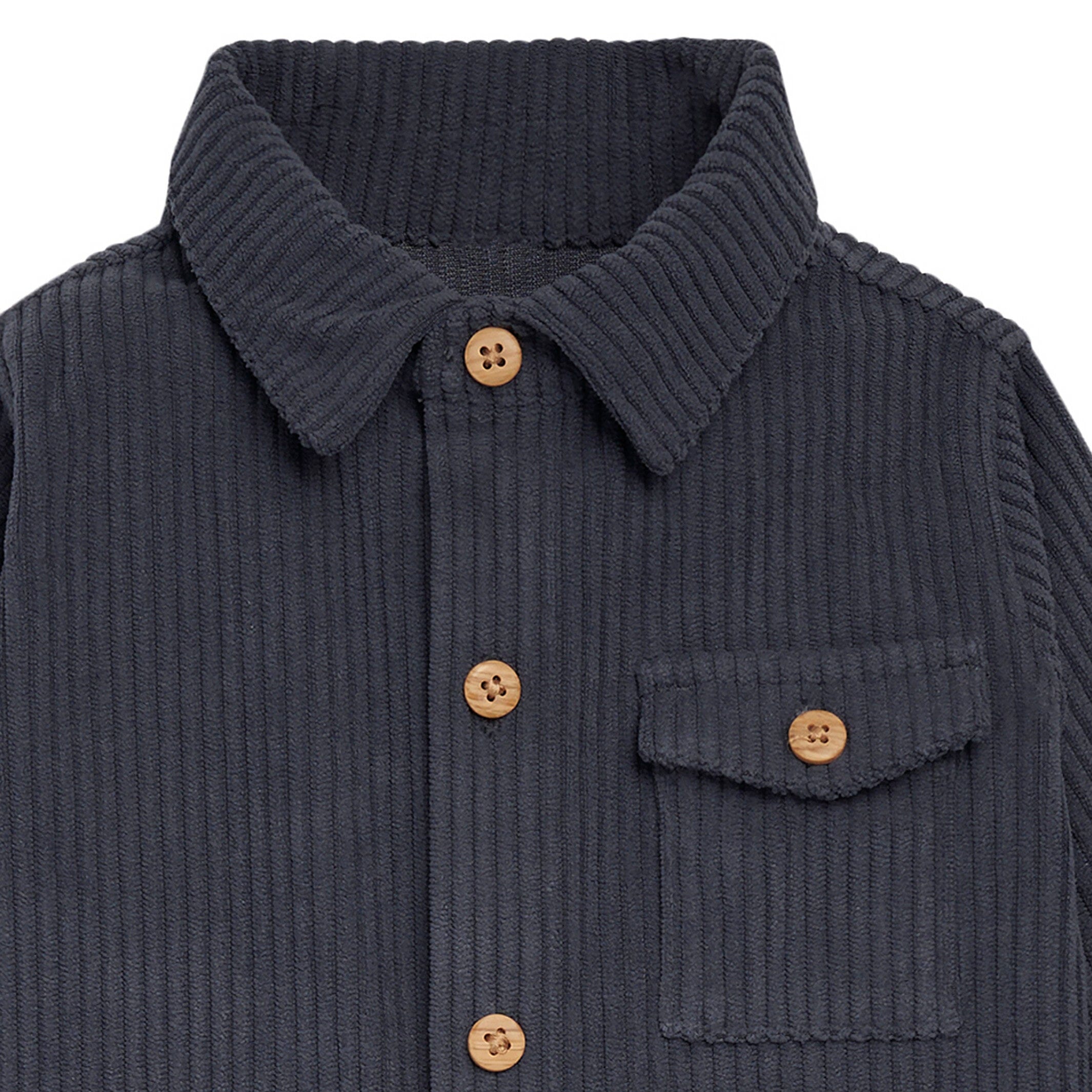 Baby Boys Navy Corduroy Romper - Image 2