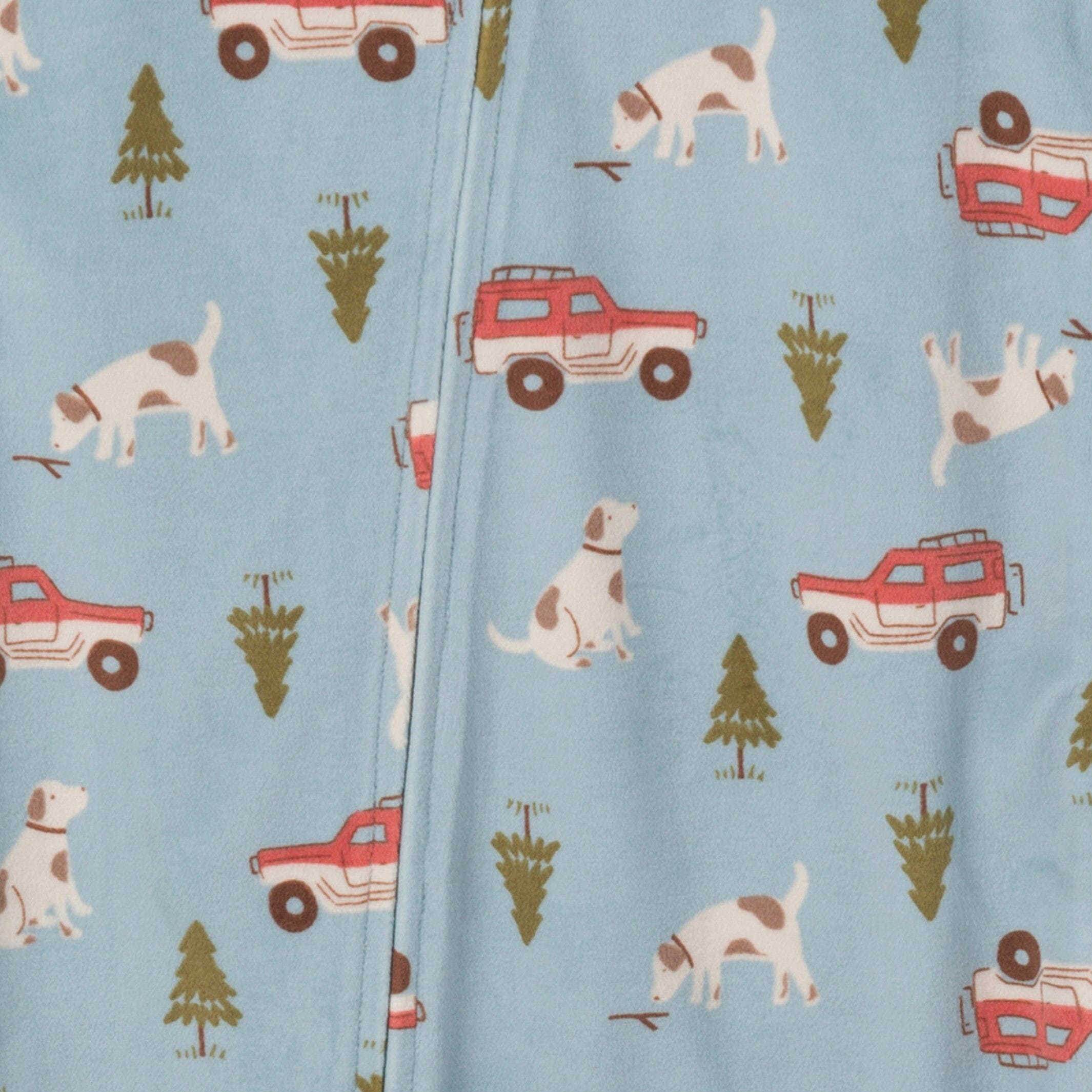 Infant and Toddler Boys Blue Camp Footed Fleece Pajamas - Image 3