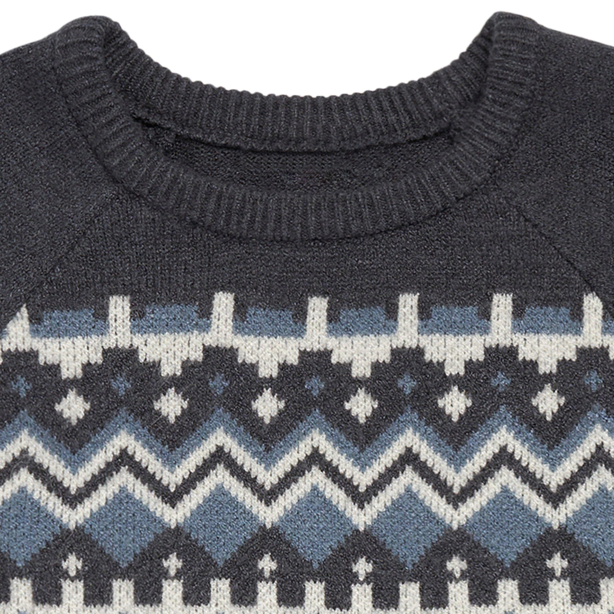 Toddler Girls Dark Grey Heather Fair Isle Viscose Sweater Dress - Image 4