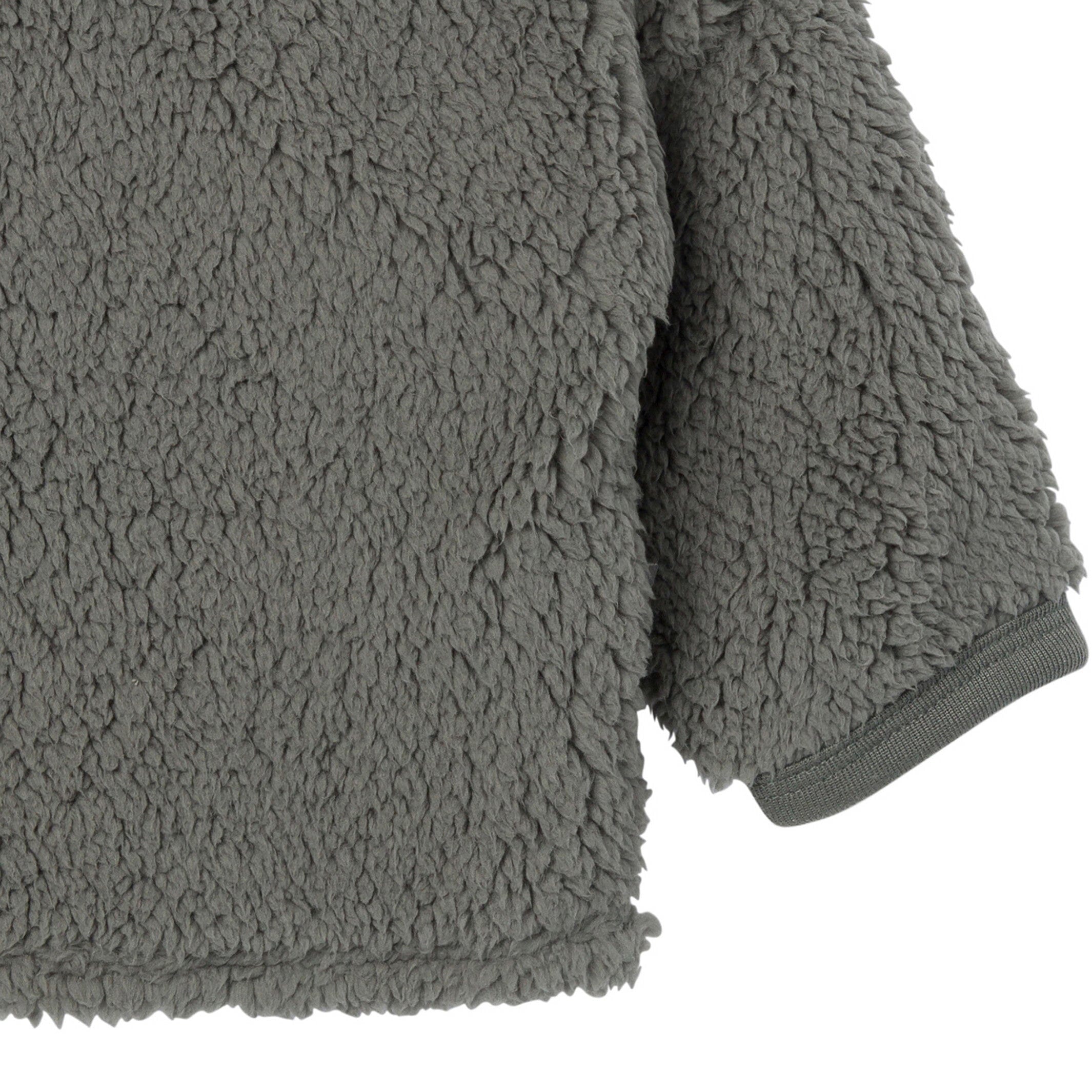 Embroidered 2-Piece Baby Boys Dark Green Sherpa Drop Shoulder Top & Pants - Image 6