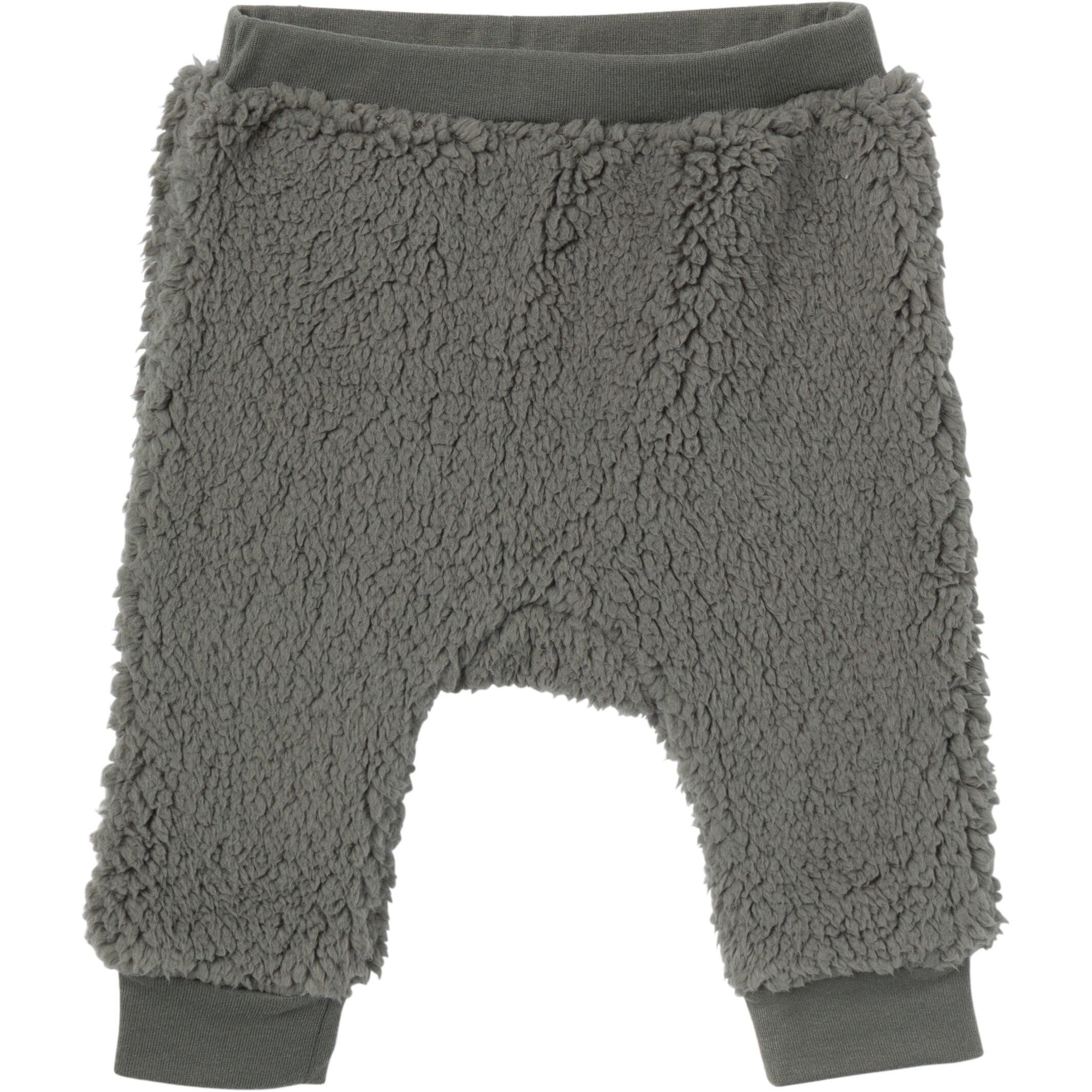 Embroidered 2-Piece Baby Boys Dark Green Sherpa Drop Shoulder Top & Pants - Image 7