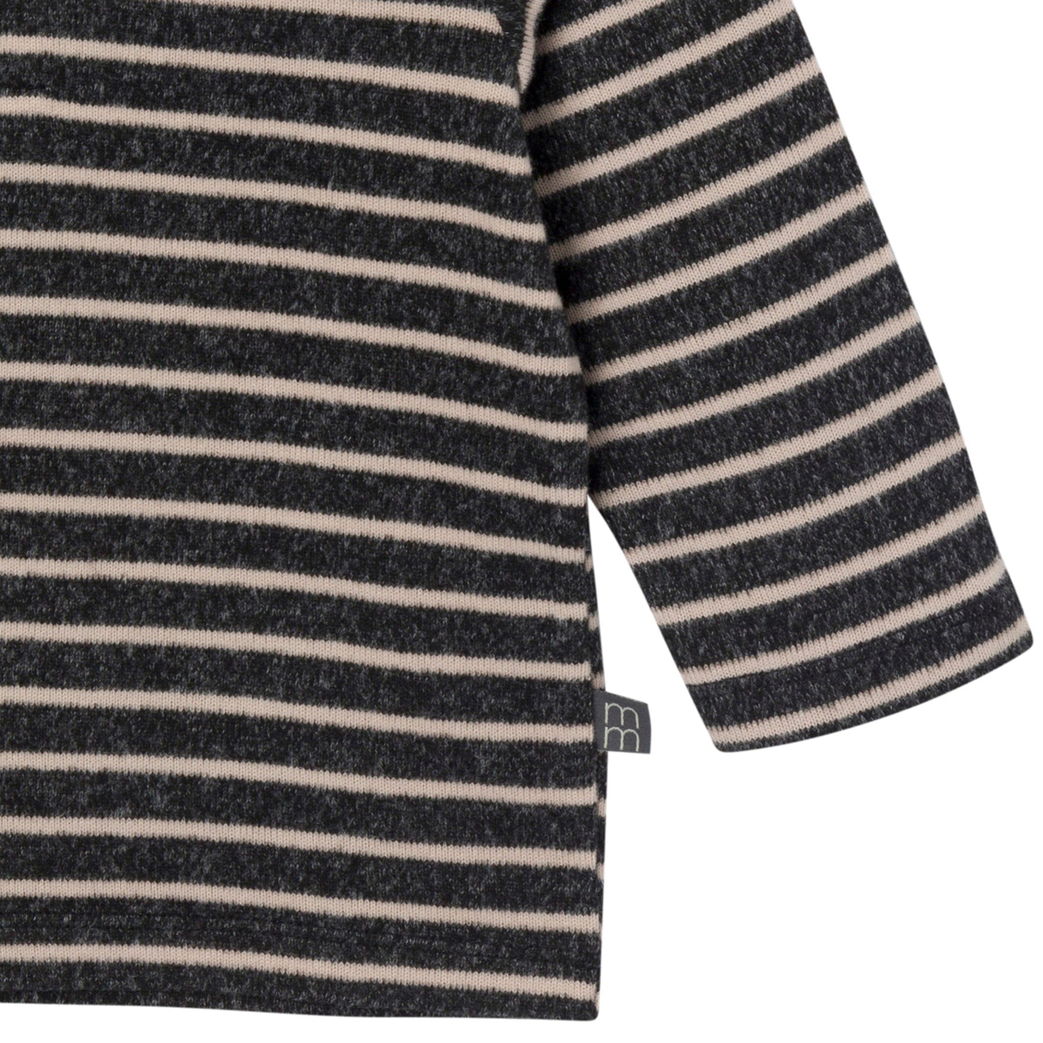 2-Piece Baby Boys Dark Grey Heather Stripe Hacci Hoodie and Jogger Pants Set - Image 4