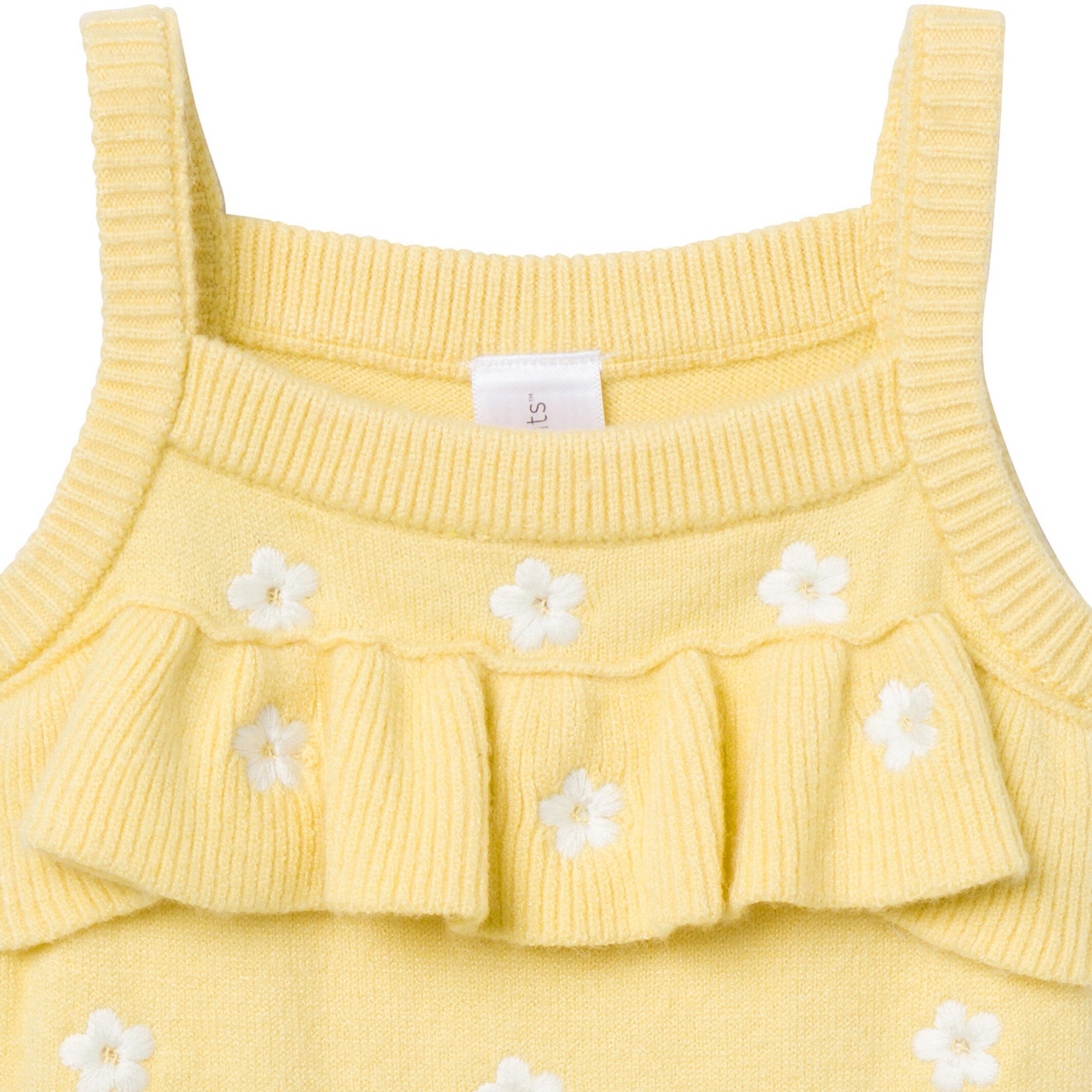 Baby Girls Yellow Floral Jersey Sunsuit Viscose Romper - Image 3
