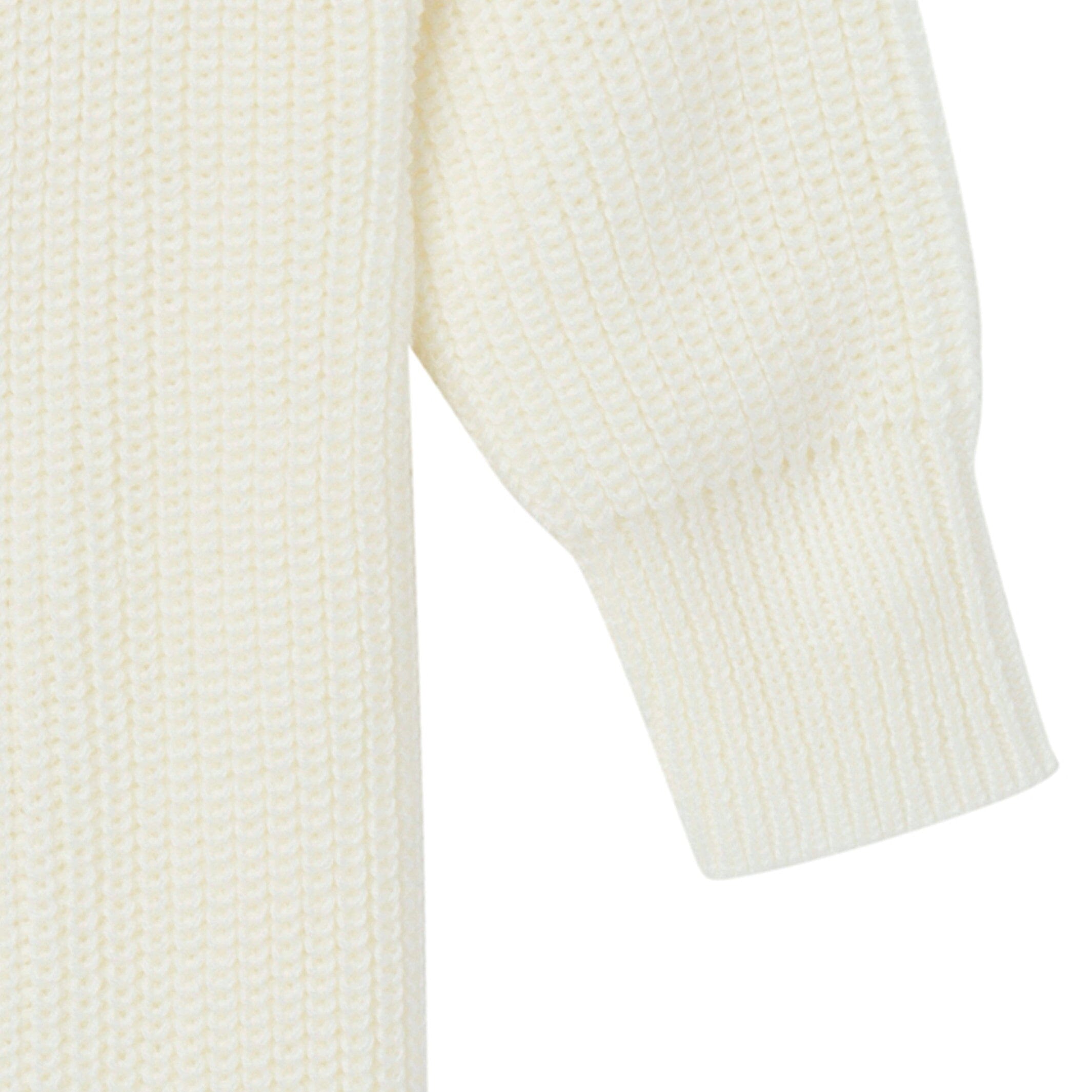 2-Piece Baby Neutral Ivory Sweater Romper & Hat Set - Image 6
