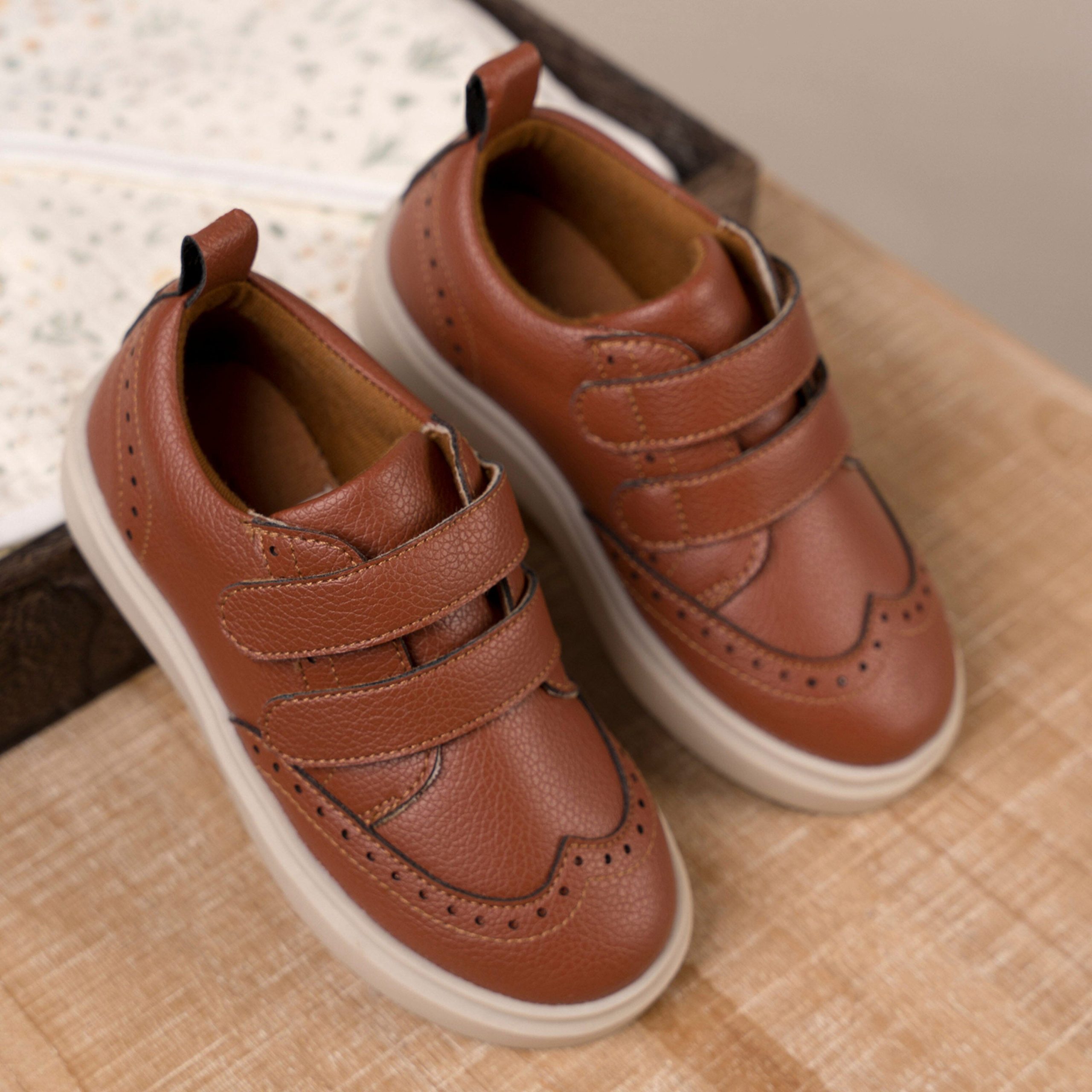Infant & Toddler Boys Brown Wingtip Sneaker - Image 2