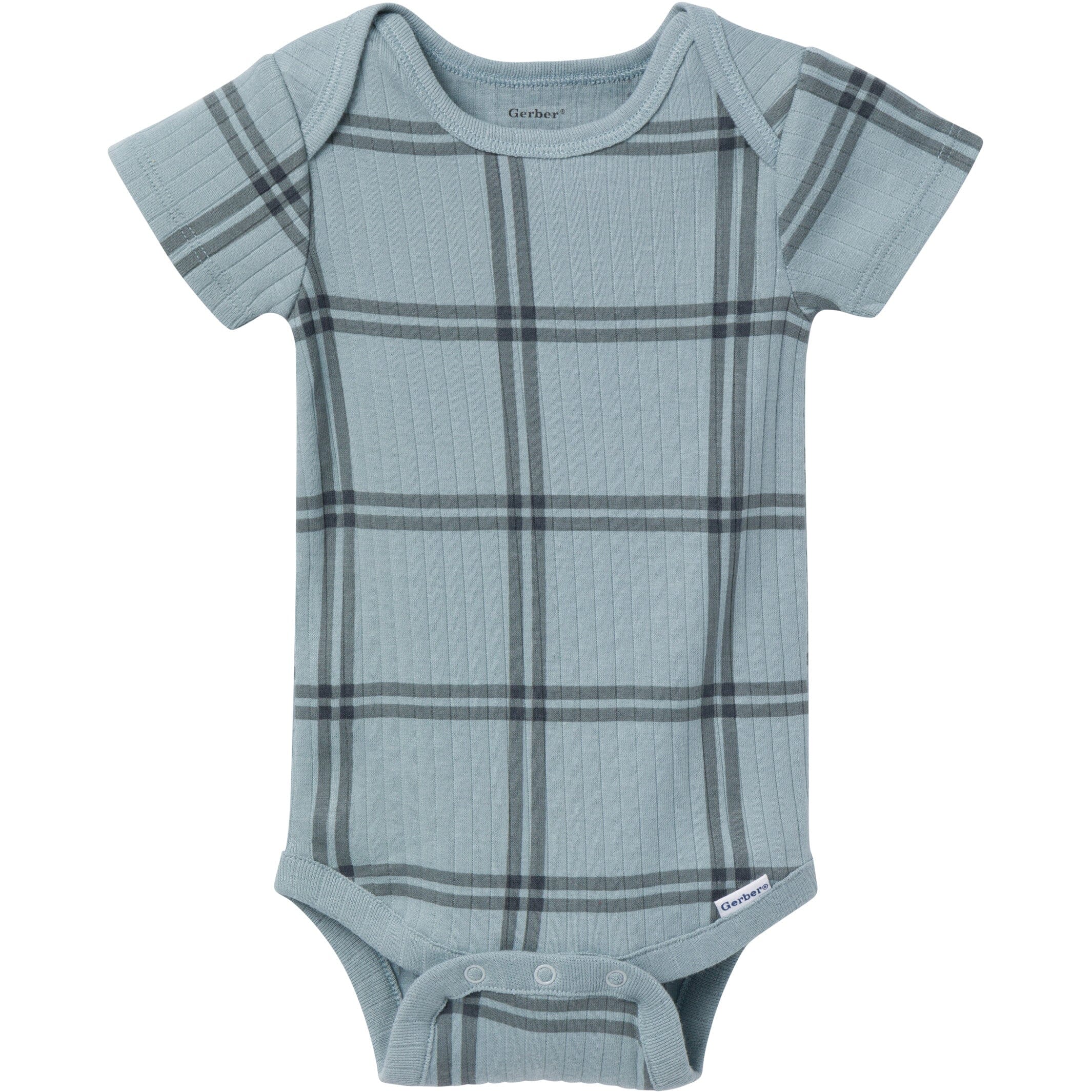 6-Pack Baby Boys Blue Plaid Bodysuits - Image 7