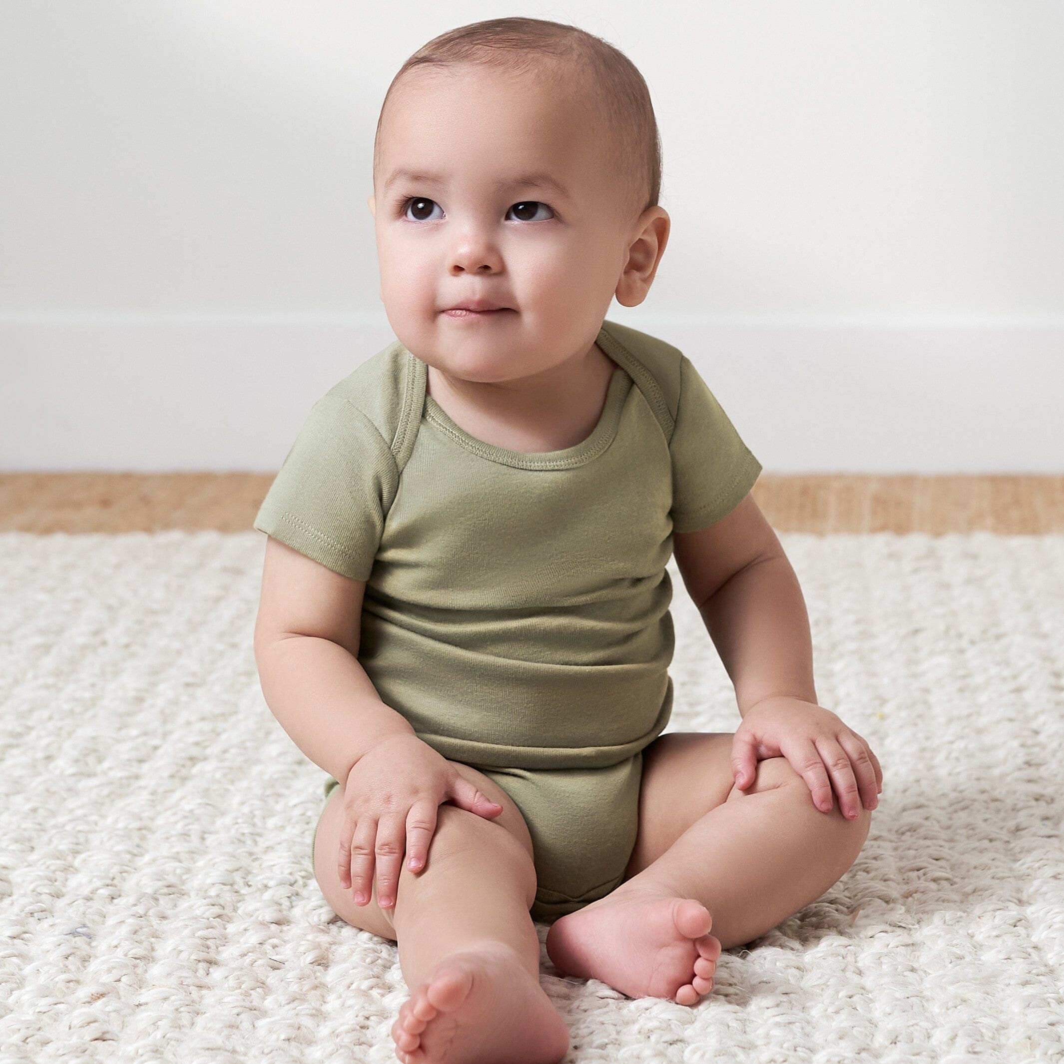 5-Pack Baby Neutral Green/ Brown Short Sleeve Onesies® Bodysuits - Image 2