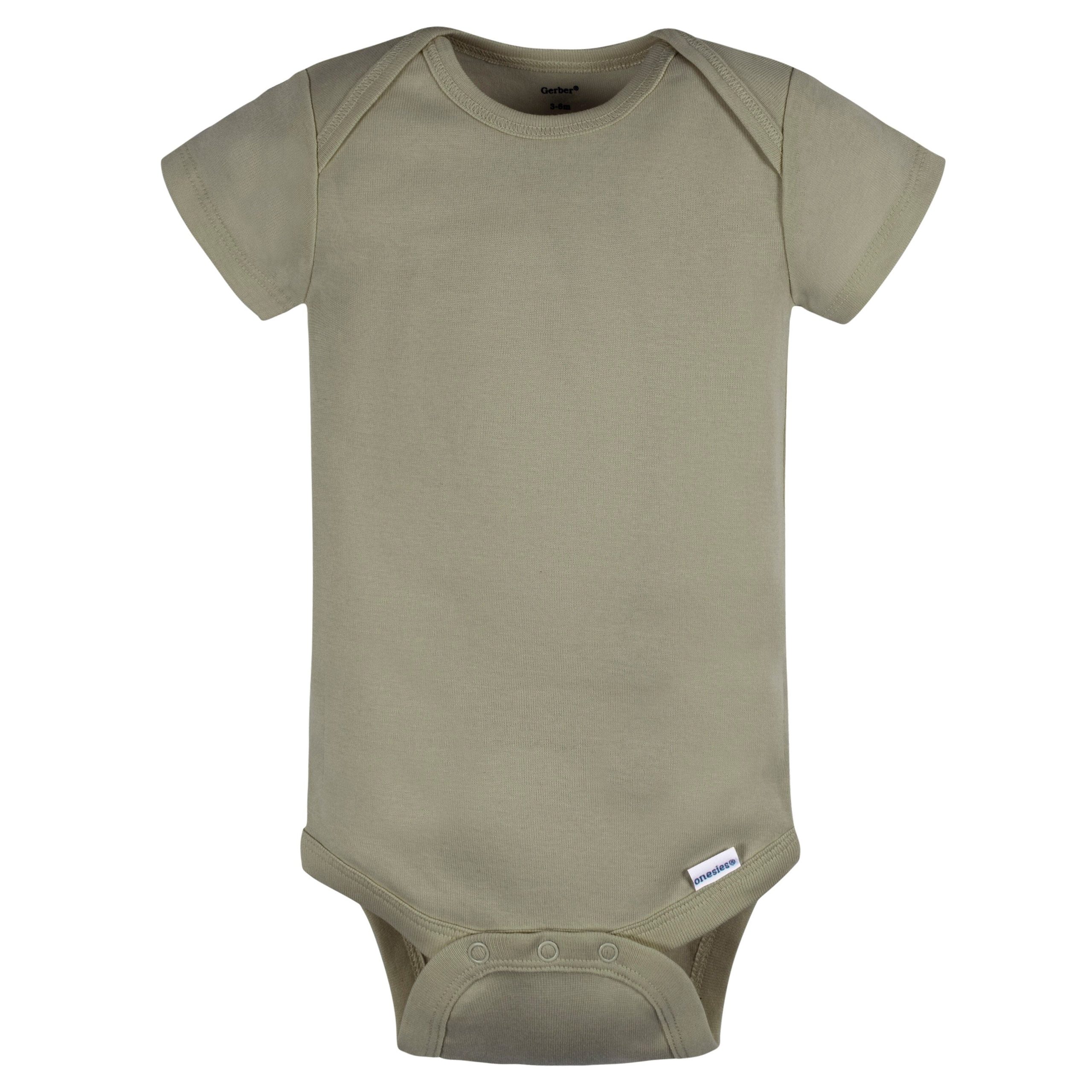 5-Pack Baby Neutral Green/ Brown Short Sleeve Onesies® Bodysuits - Image 4