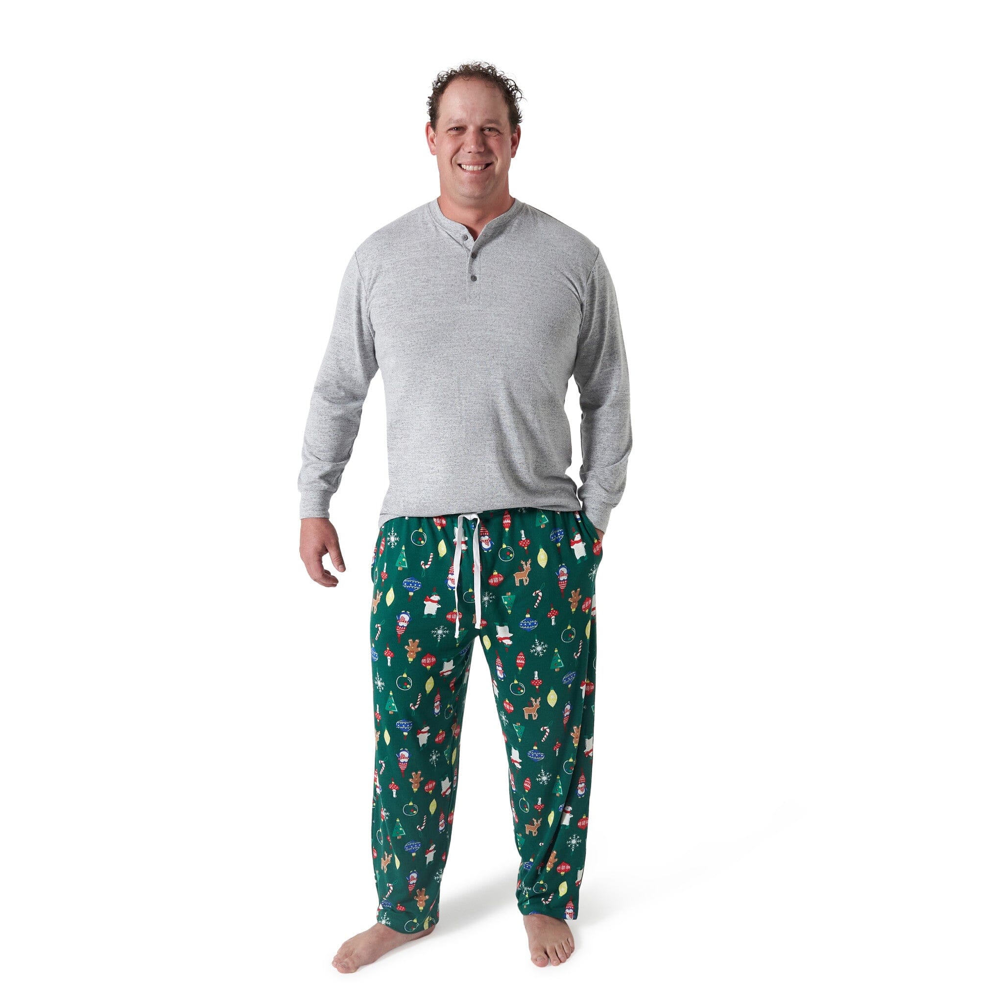 2-Piece Men's Ornaments Hacci Pajama Set - Image 2