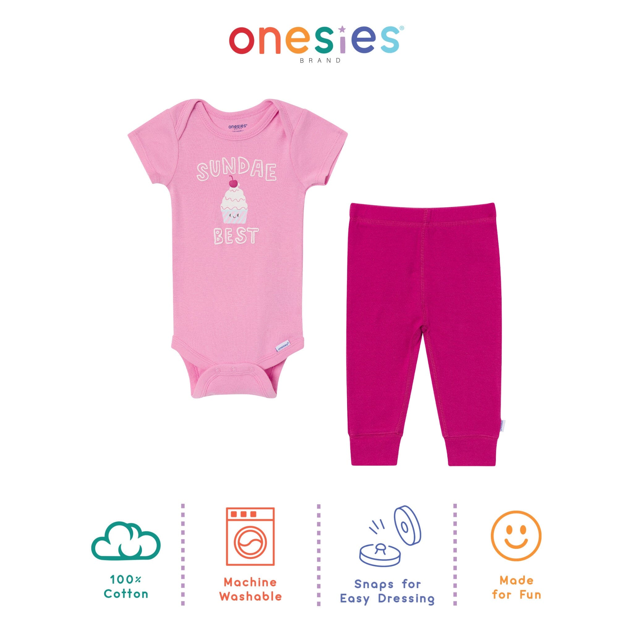 6-Piece Baby Girls Sweet Treats Bodysuit & Active Pant Set - Image 8