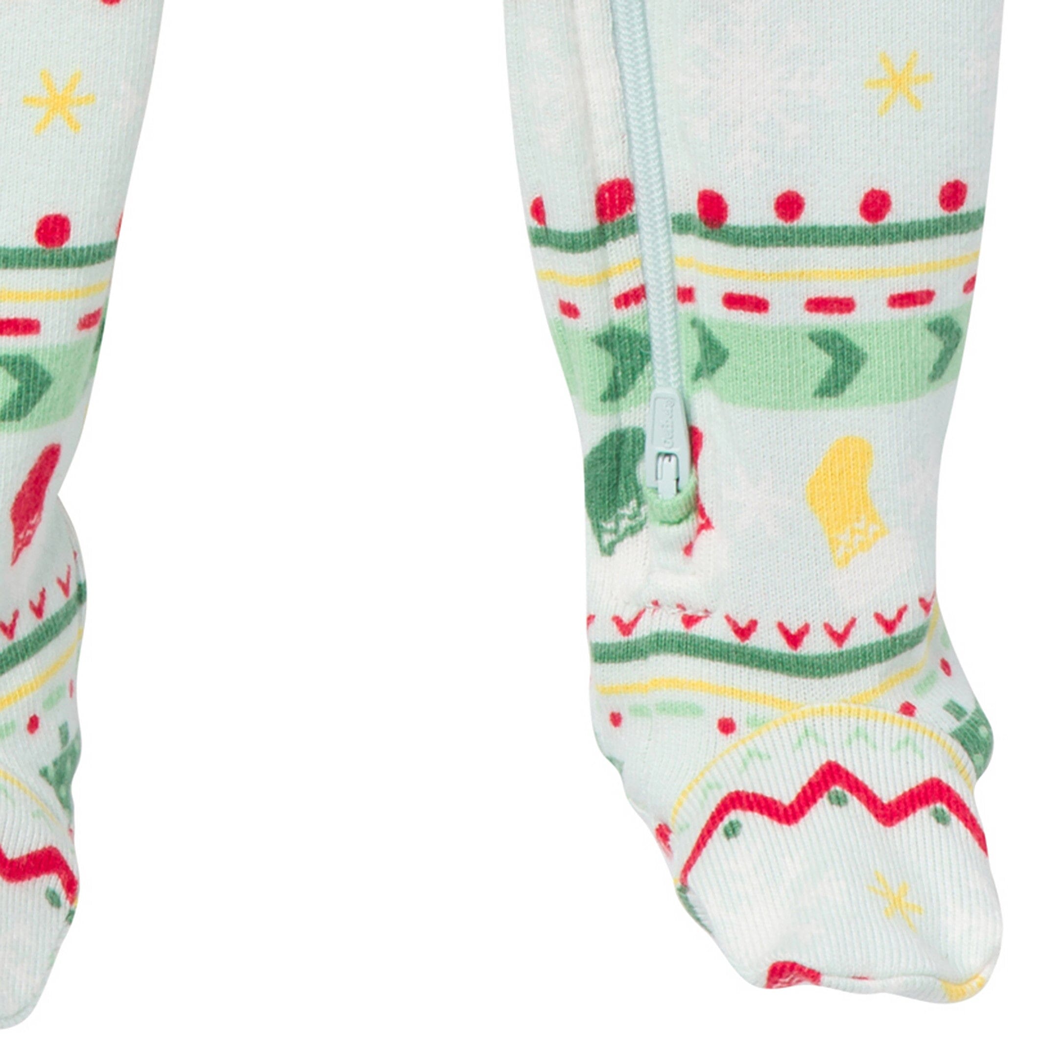 Baby & Toddler Neutral Oh What Fun Fair Isle Hacci Snug Fit Footed Pajamas - Image 6