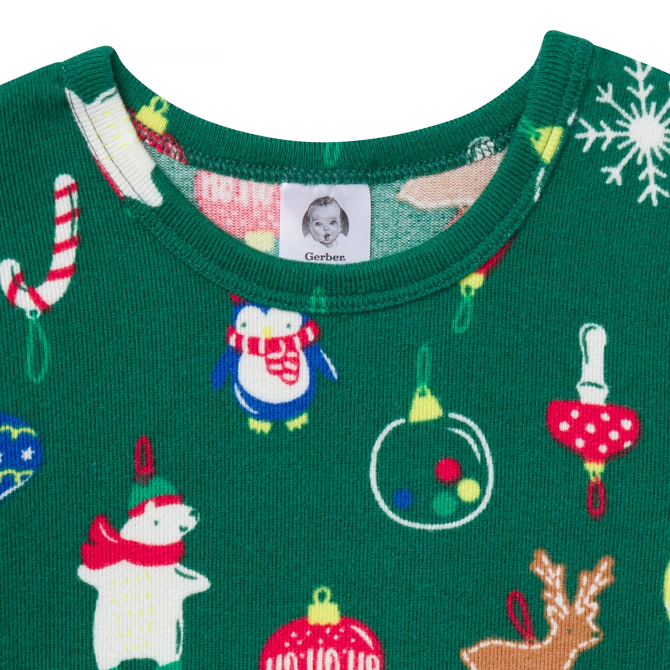 2-Piece Infant & Toddler Neutral Ornaments Hacci Snug Fit Pajama Set - Image 5