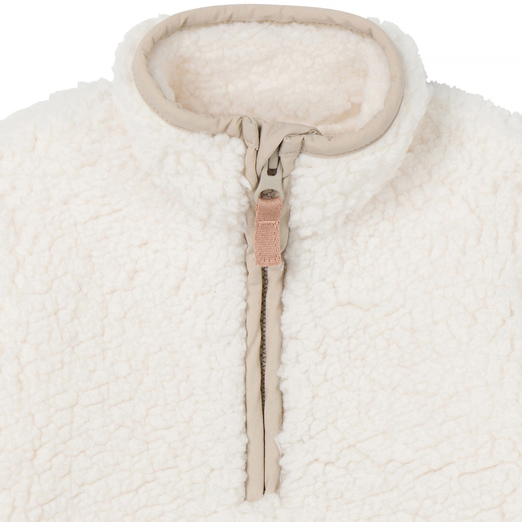 Baby Neutral Ivory Sherpa Romper - Image 3