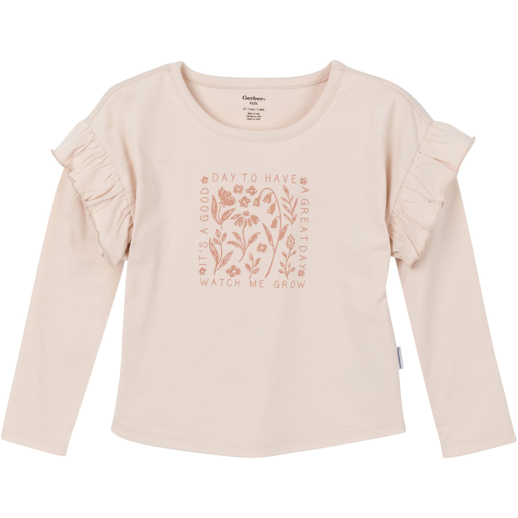 3-Piece Toddler Girls Tan Tops and Pants - Image 4